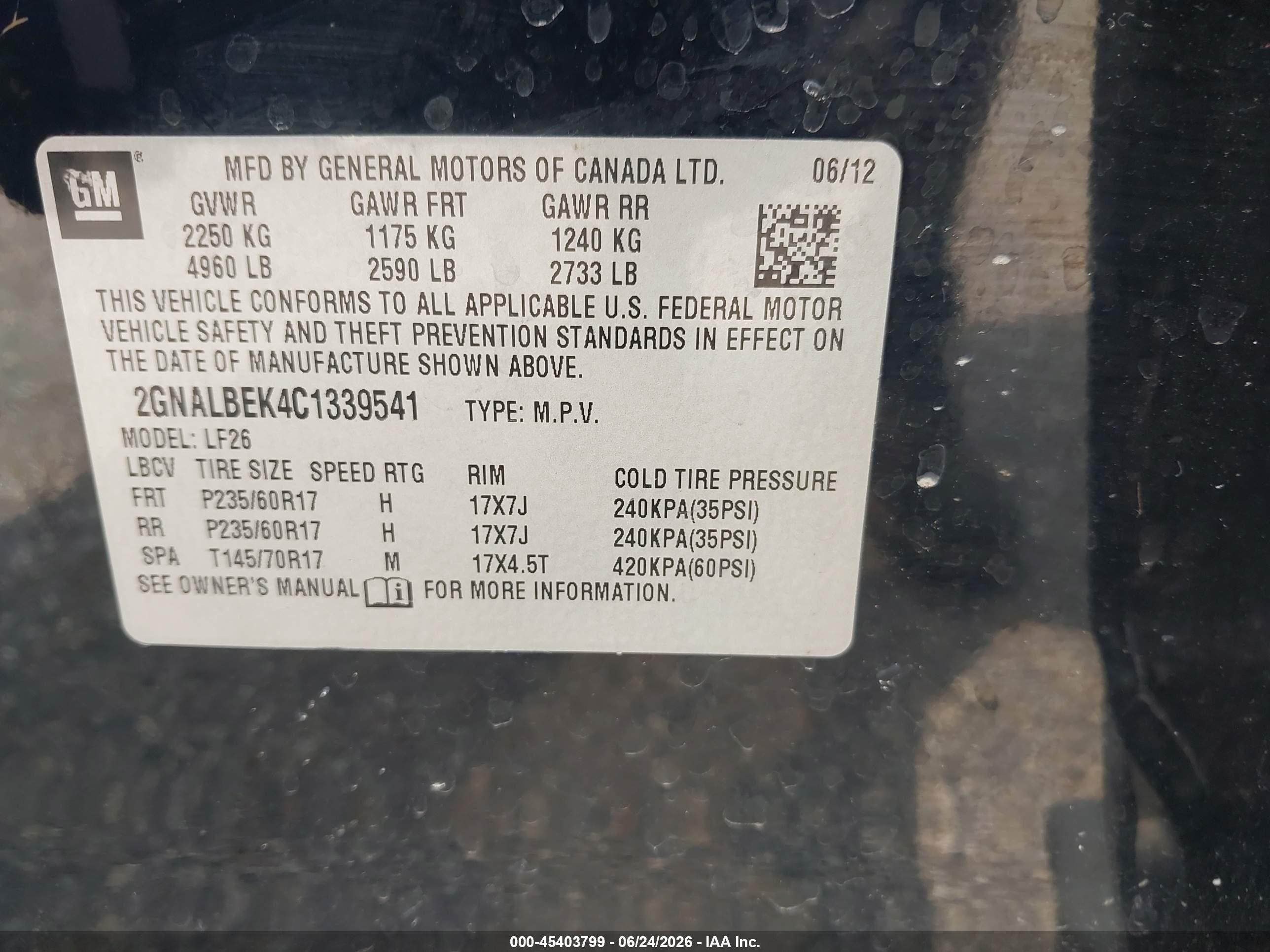 2012 Chevrolet Equinox Ls Black vin: 2GNALBEK4C1339541