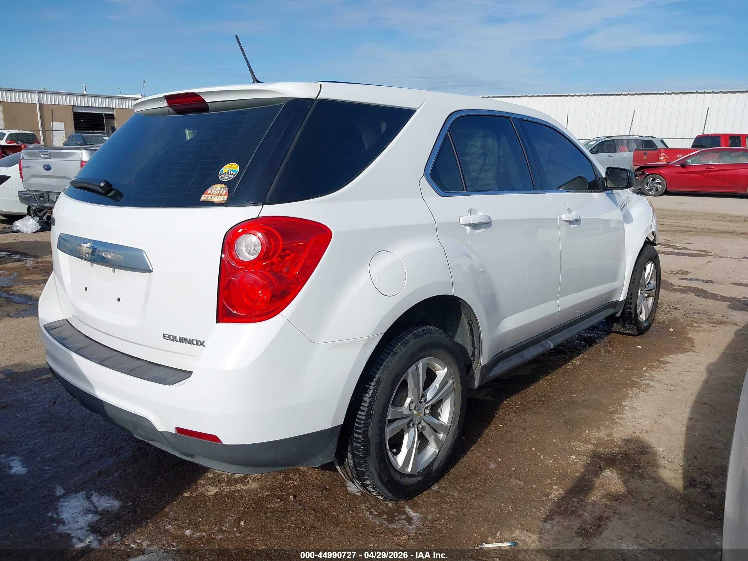 2013 Chevrolet Equinox Ls White vin: 2GNALBEK4D6216357