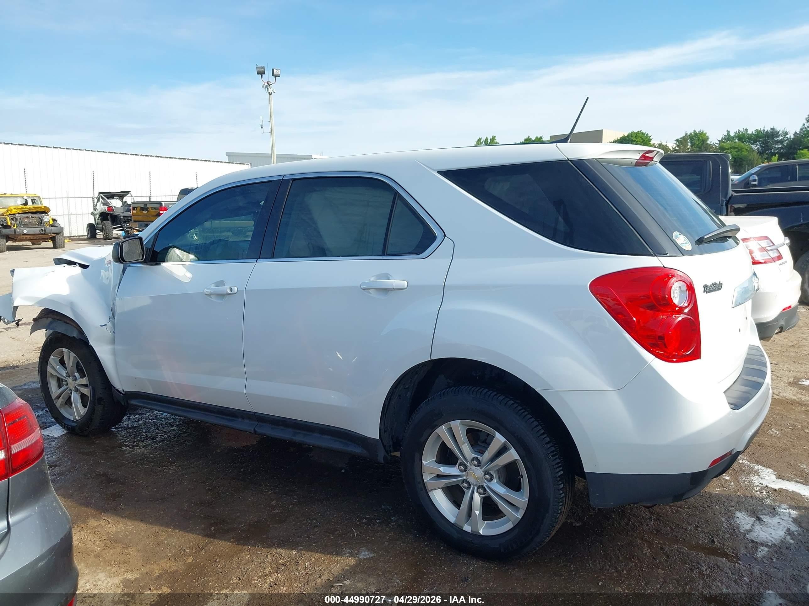 2013 Chevrolet Equinox Ls White vin: 2GNALBEK4D6216357