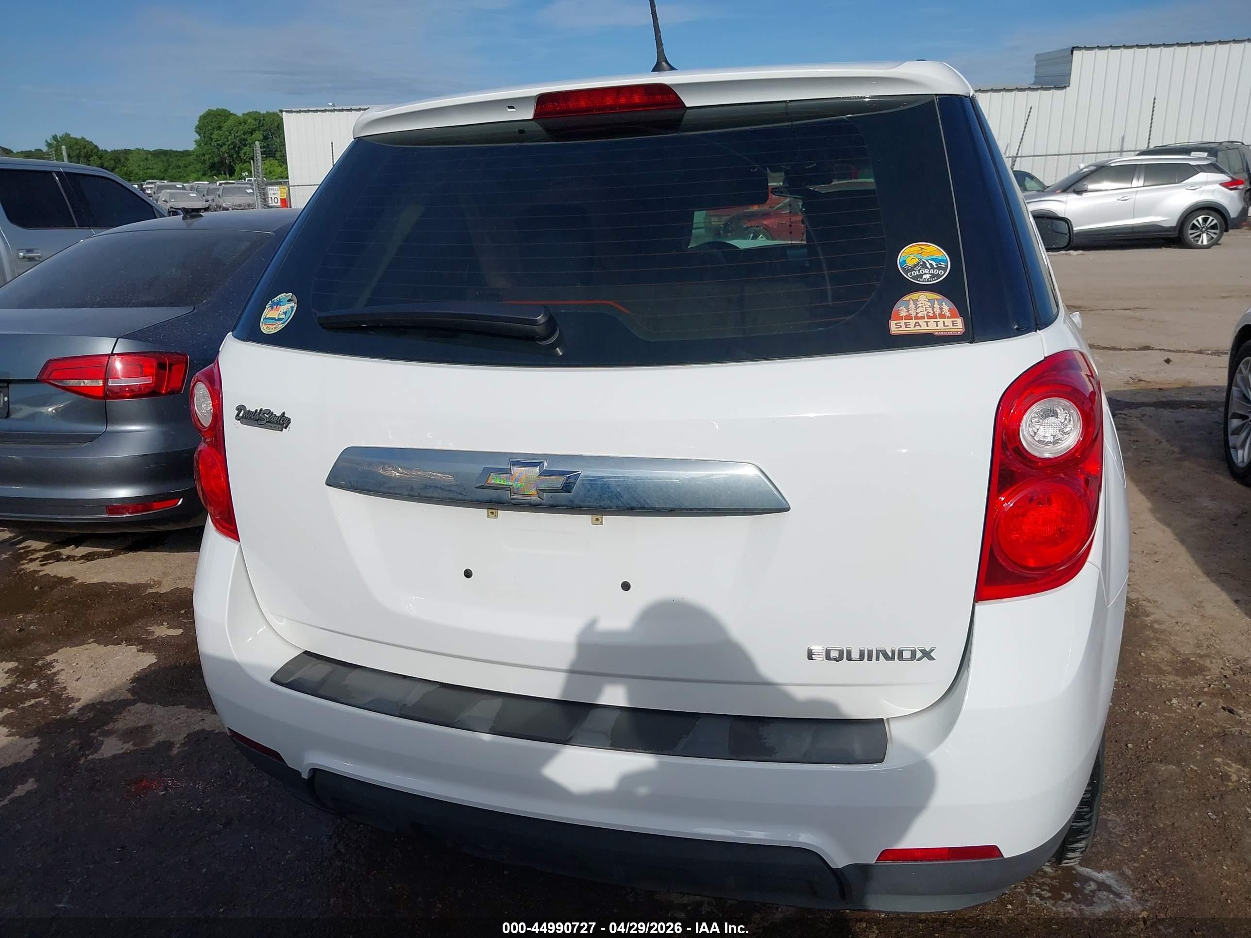 2013 Chevrolet Equinox Ls White vin: 2GNALBEK4D6216357