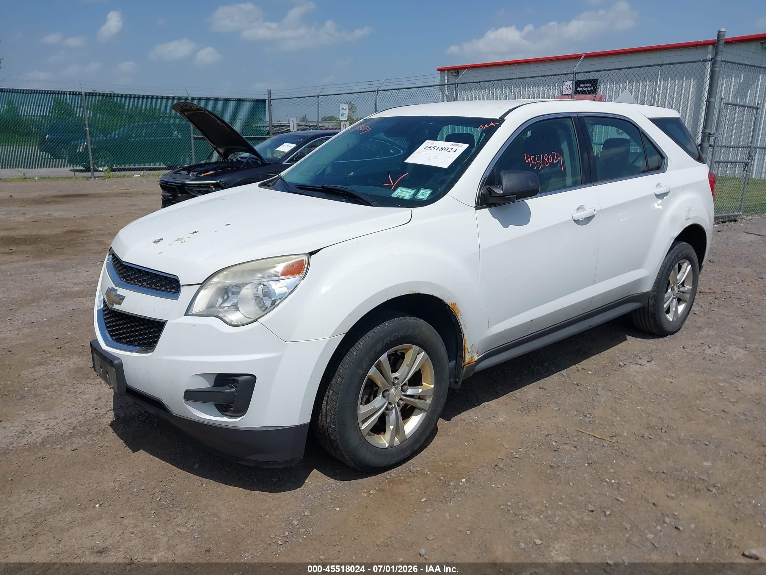 2013 Chevrolet Equinox Ls White vin: 2GNALBEK4D6354917