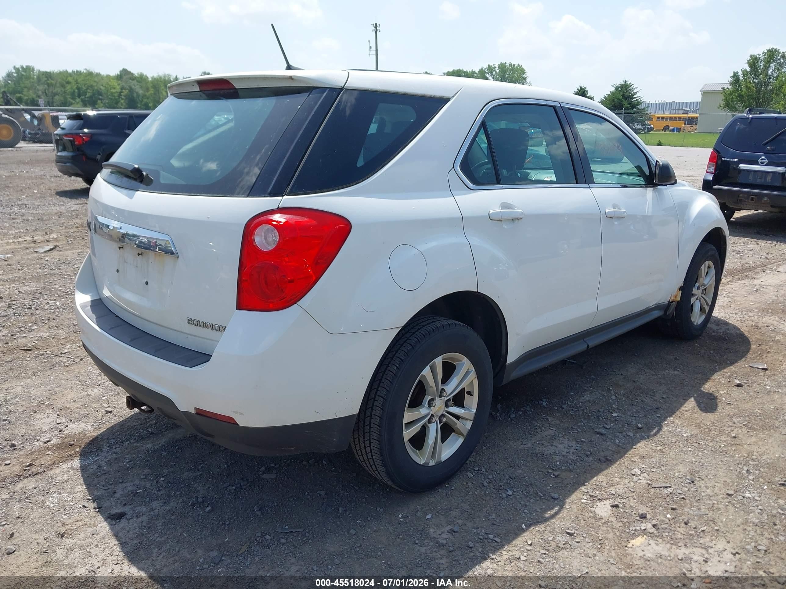 2013 Chevrolet Equinox Ls White vin: 2GNALBEK4D6354917