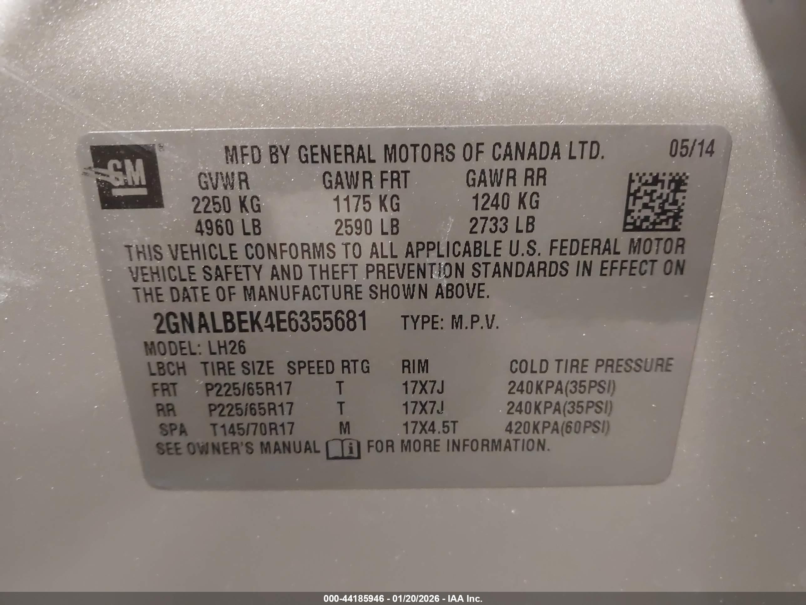 2014 Chevrolet Equinox 1lt Желто-коричневый vin: 2GNALBEK4E6355681