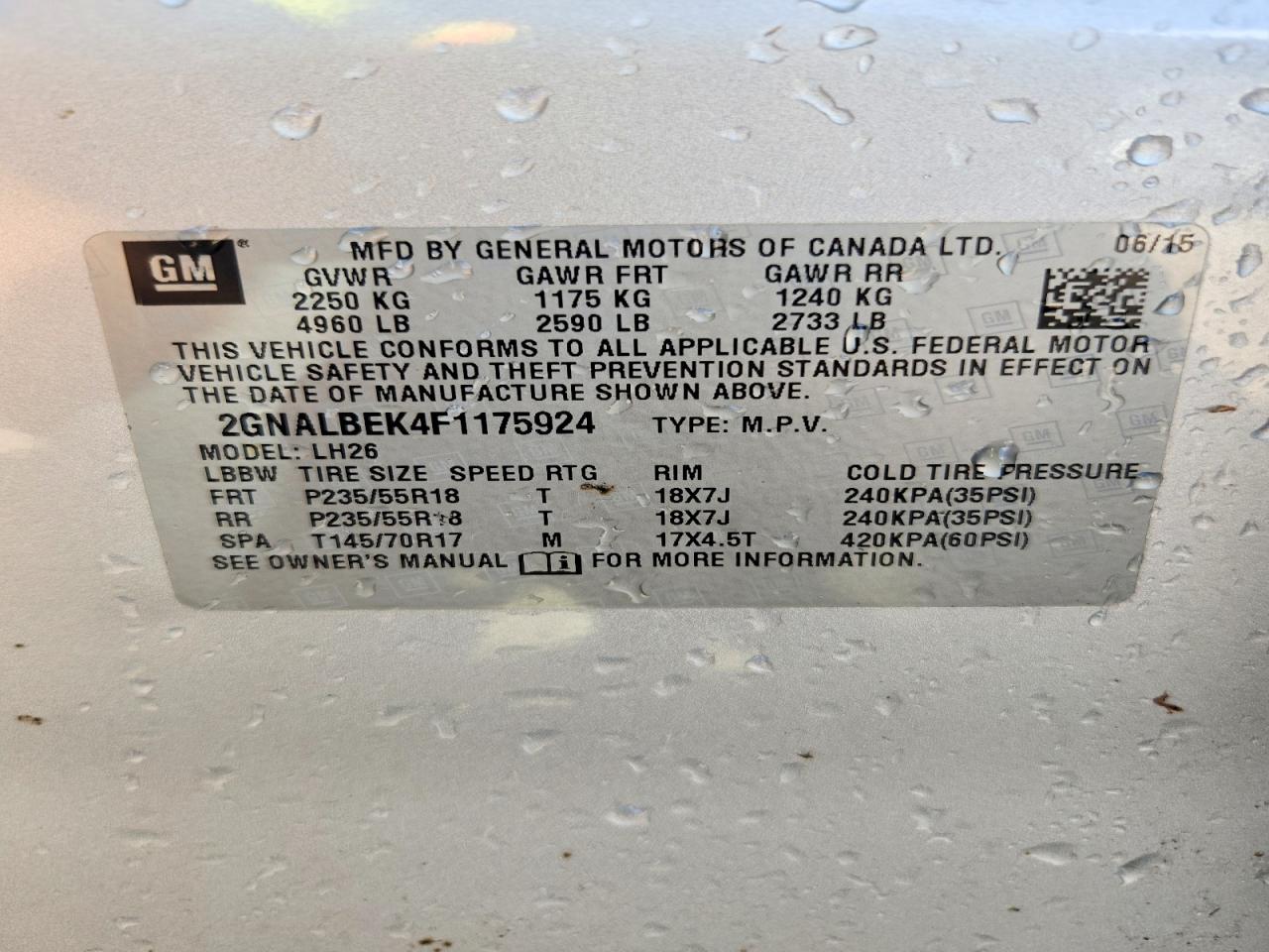 2015 Chevrolet Equinox Lt Серебряный vin: 2GNALBEK4F1175924