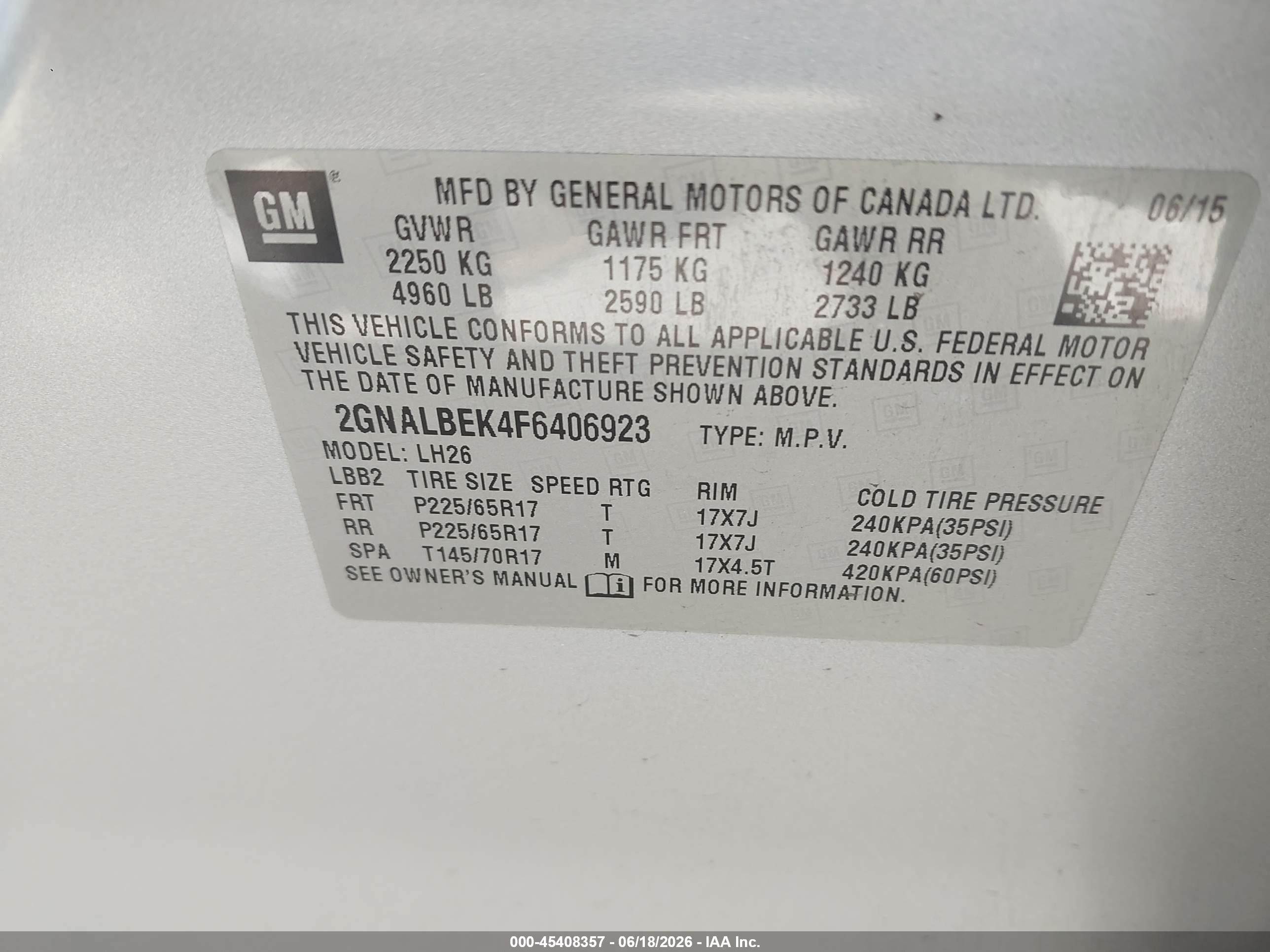2015 Chevrolet Equinox Lt Серебряный vin: 2GNALBEK4F6406923