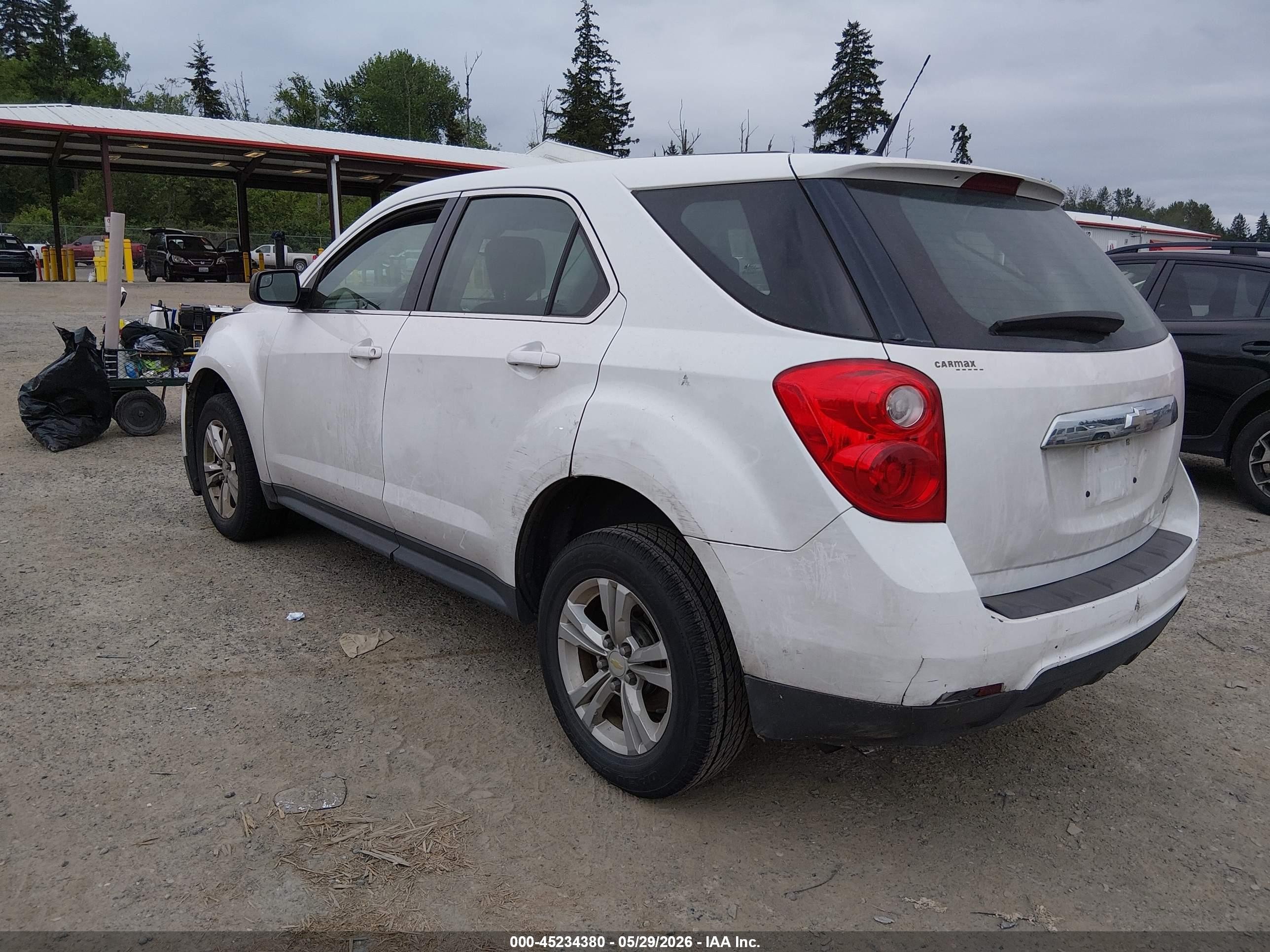 2012 Chevrolet Equinox Ls White vin: 2GNALBEK5C1171313
