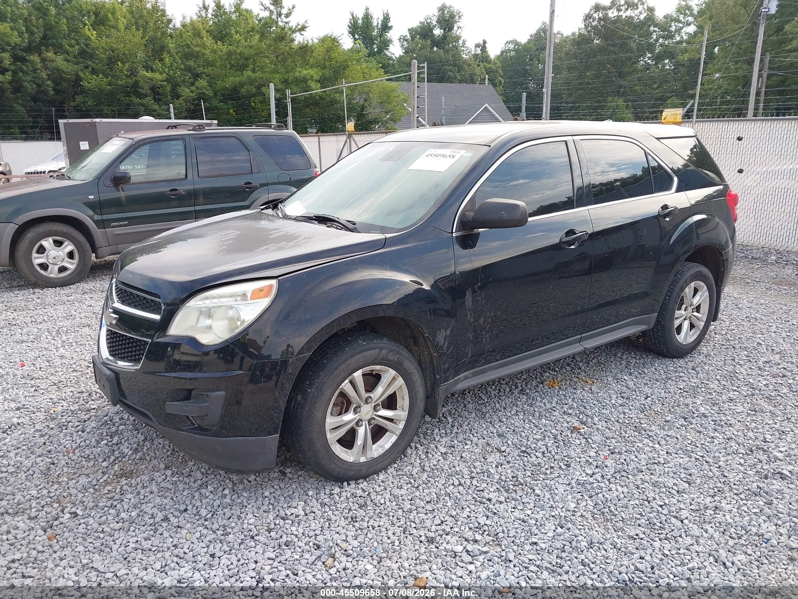 2012 Chevrolet Equinox Ls Black vin: 2GNALBEK5C1223054