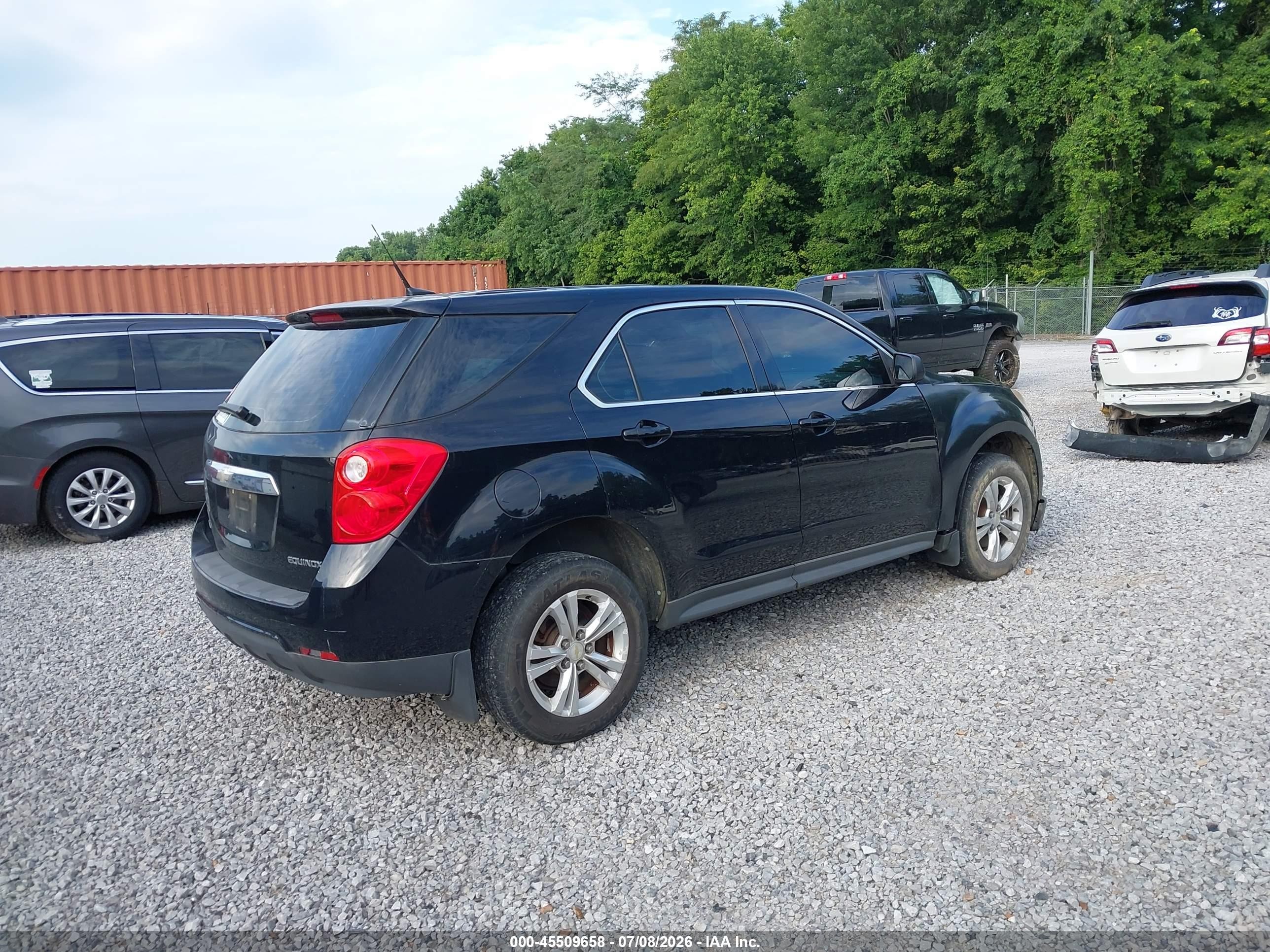 2012 Chevrolet Equinox Ls Black vin: 2GNALBEK5C1223054