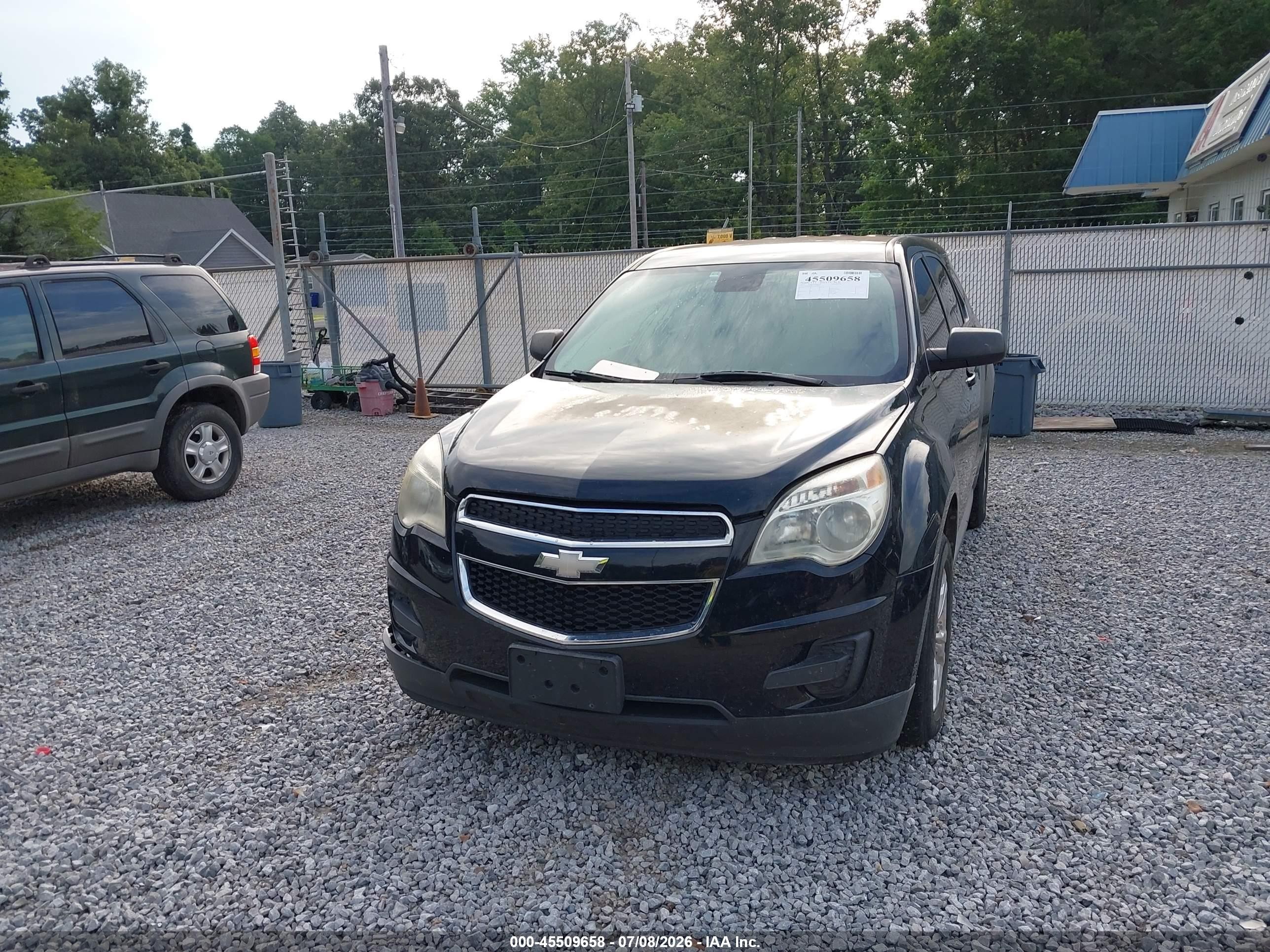 2012 Chevrolet Equinox Ls Black vin: 2GNALBEK5C1223054