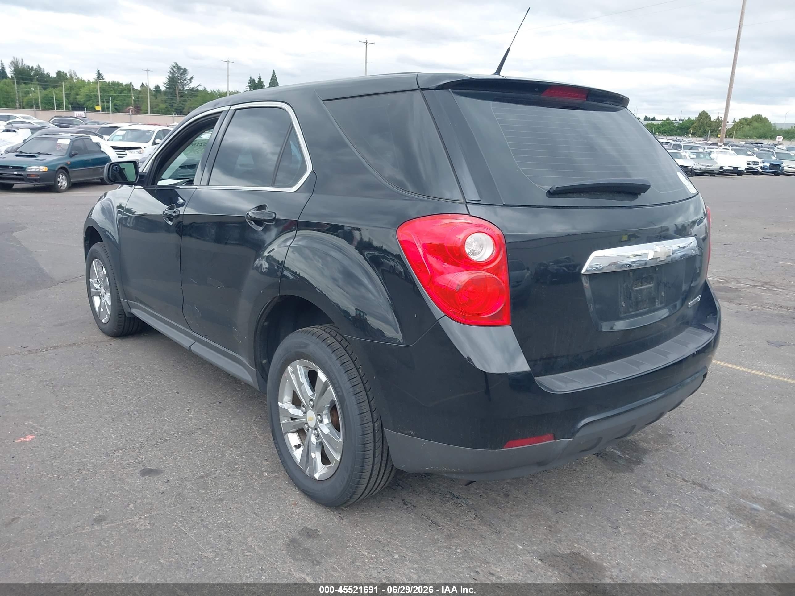 2012 Chevrolet Equinox Ls Black vin: 2GNALBEK5C6115861