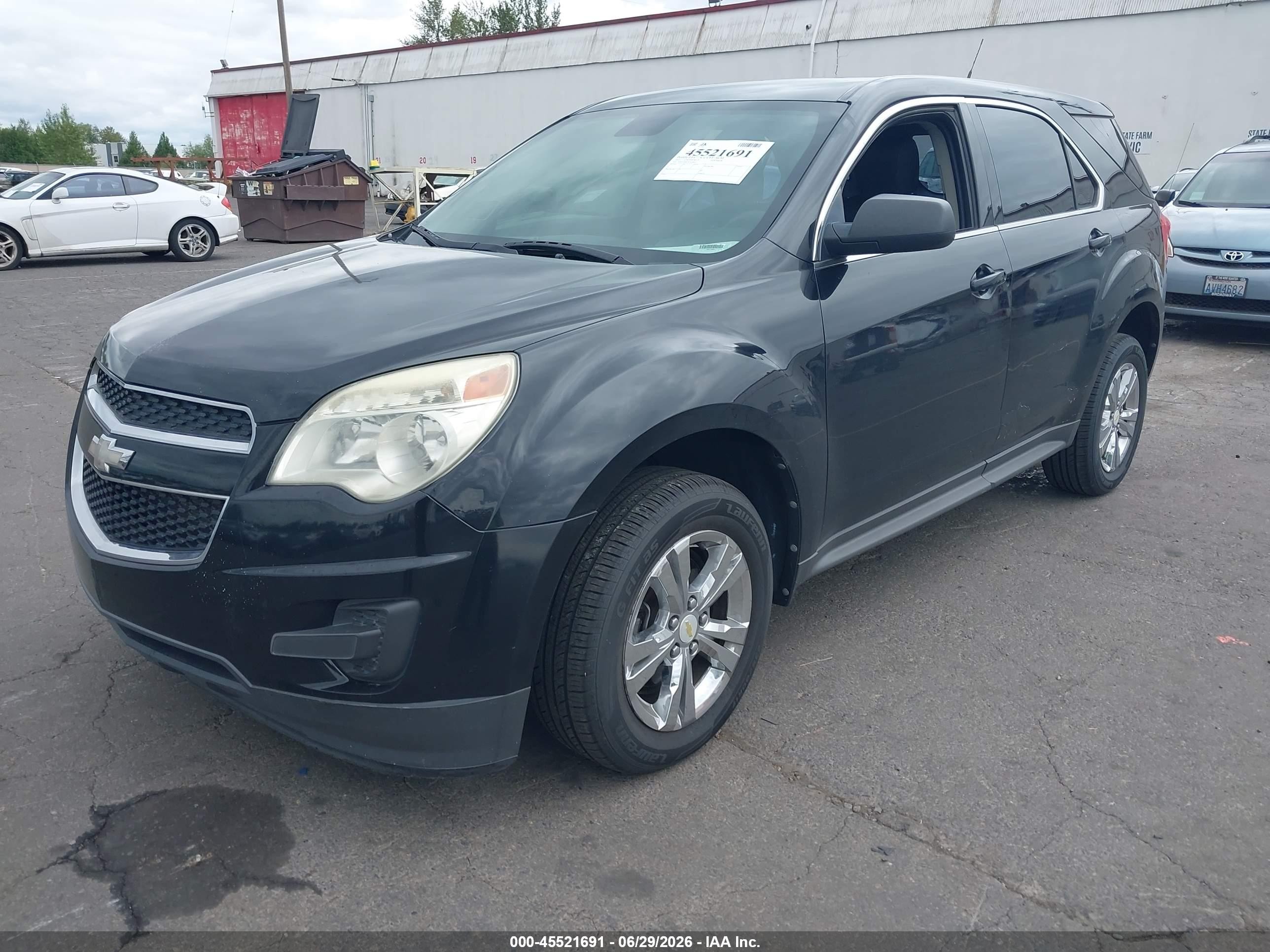 2012 Chevrolet Equinox Ls Black vin: 2GNALBEK5C6115861