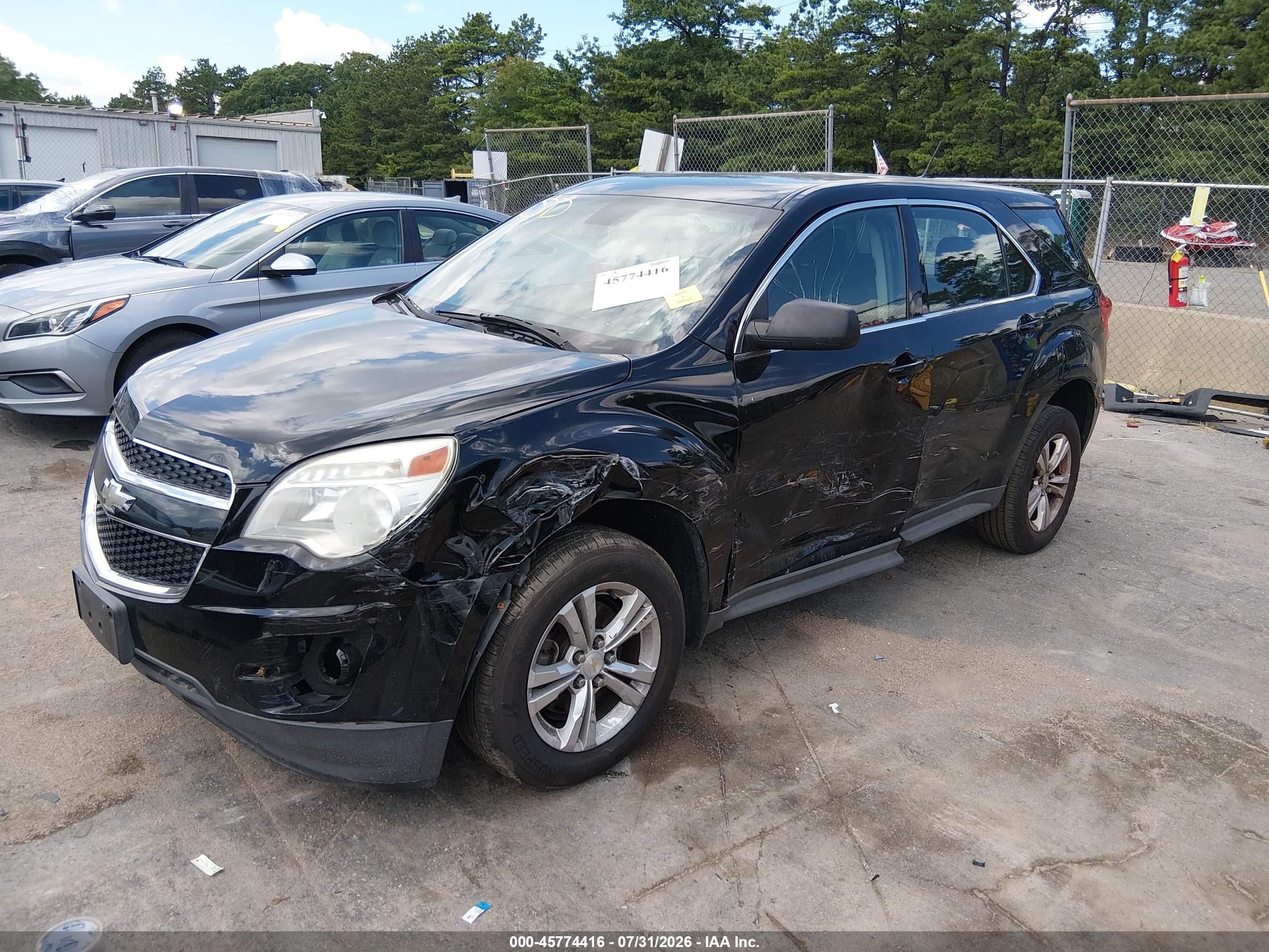 2013 Chevrolet Equinox Ls Black vin: 2GNALBEK5D1195693