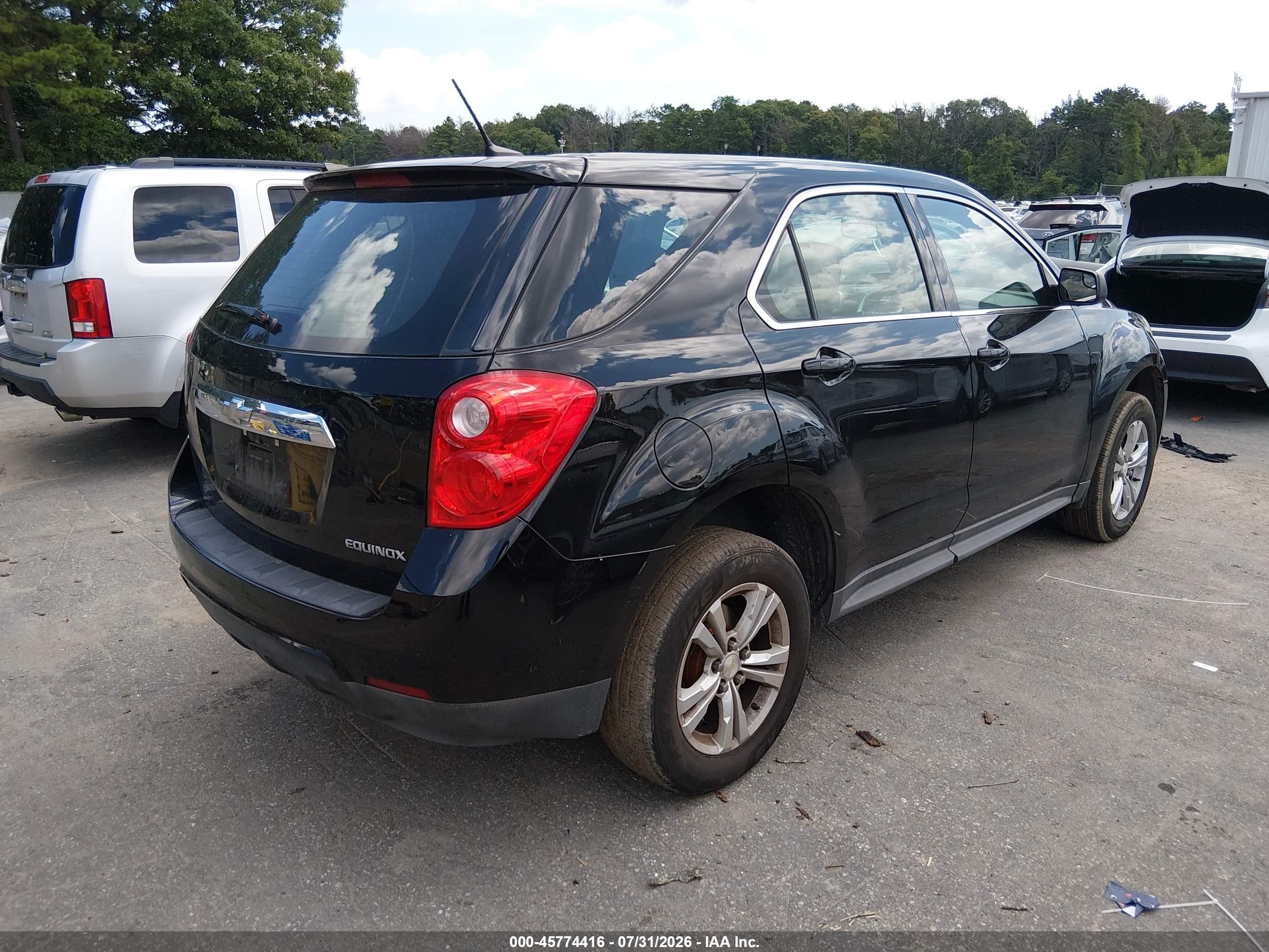 2013 Chevrolet Equinox Ls Black vin: 2GNALBEK5D1195693