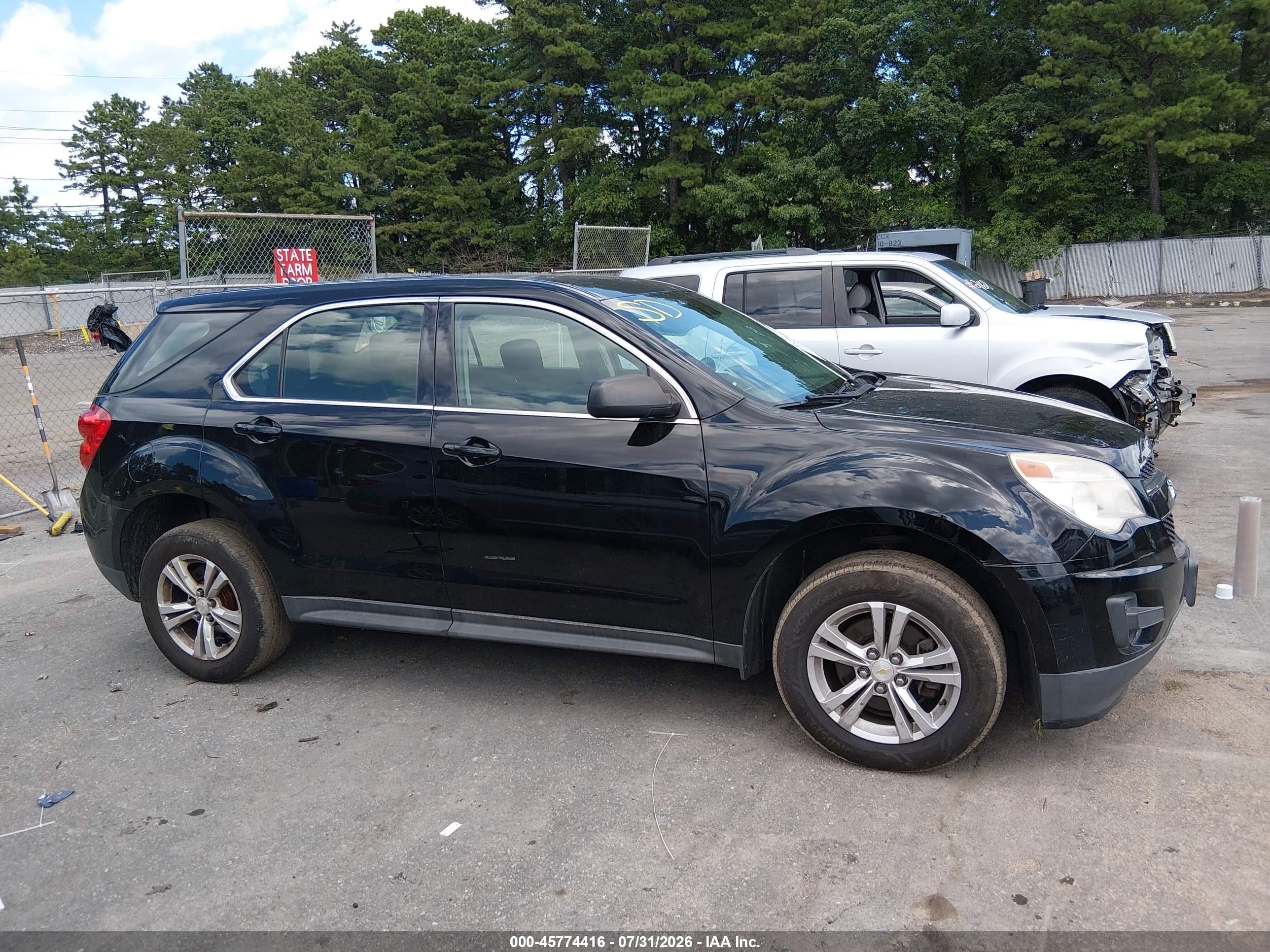 2013 Chevrolet Equinox Ls Black vin: 2GNALBEK5D1195693