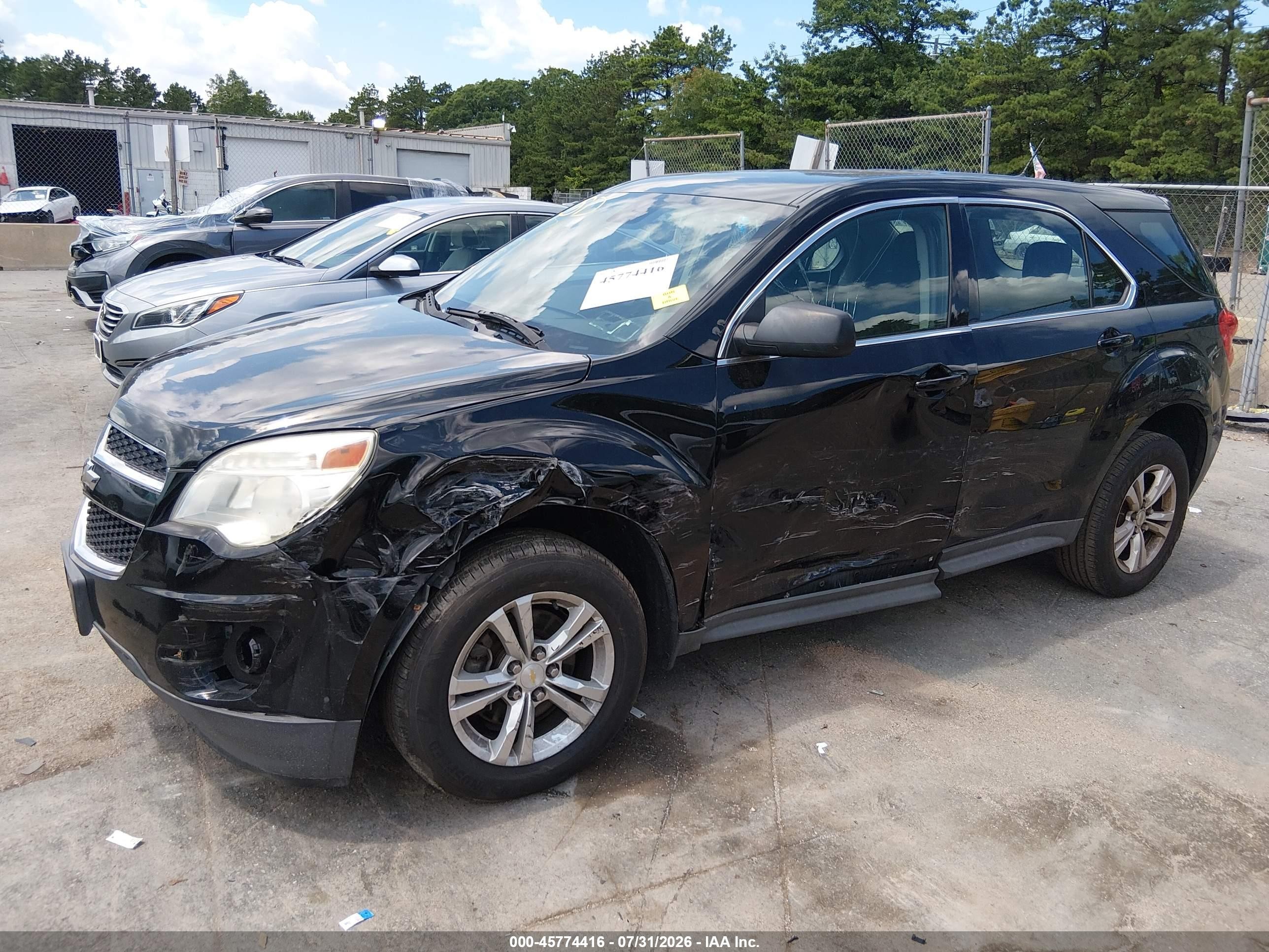 2013 Chevrolet Equinox Ls Black vin: 2GNALBEK5D1195693