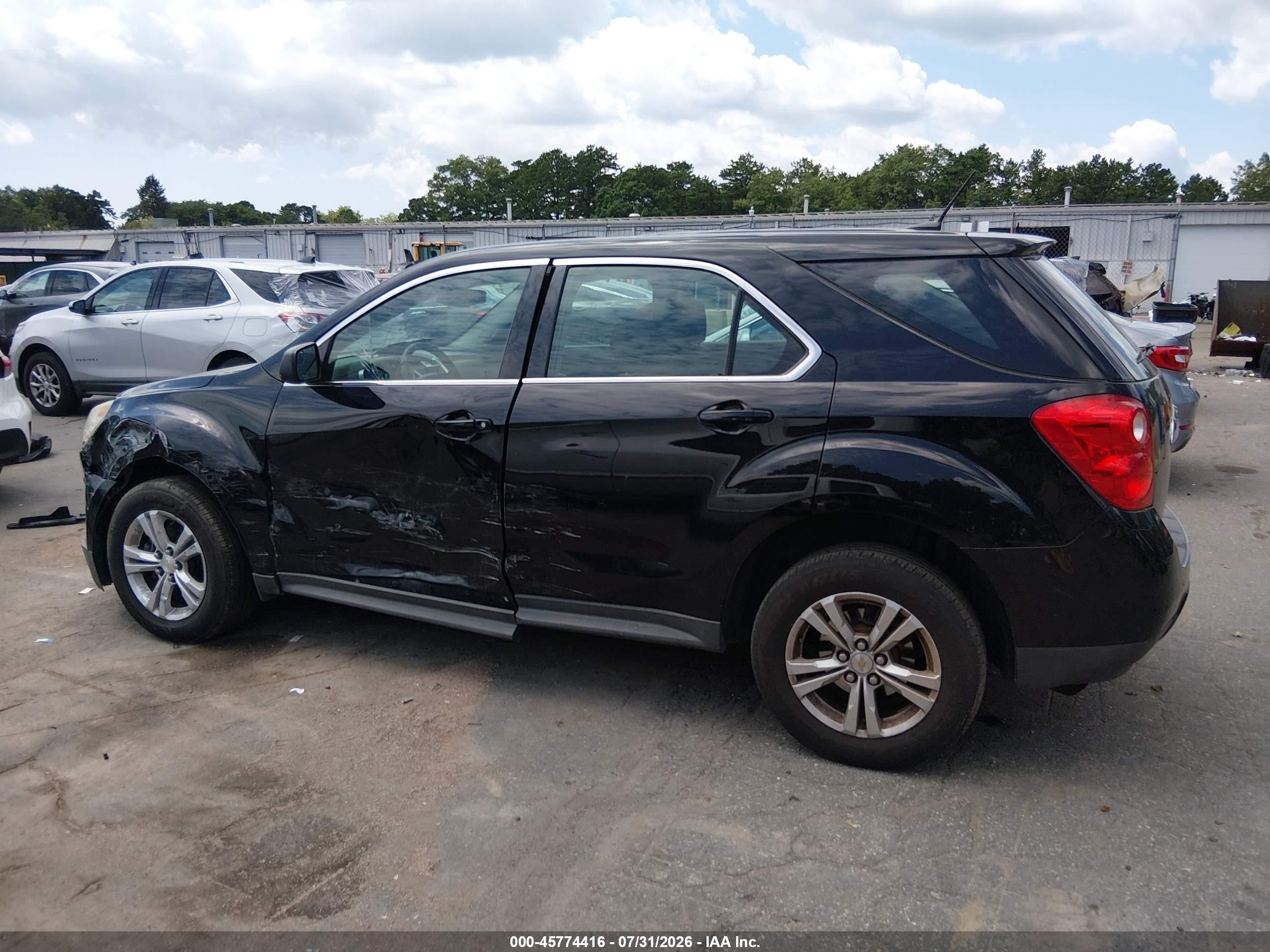 2013 Chevrolet Equinox Ls Black vin: 2GNALBEK5D1195693