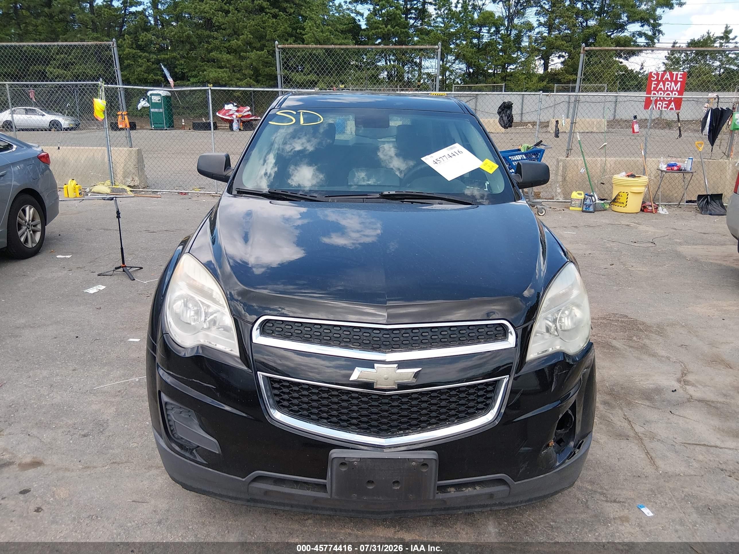 2013 Chevrolet Equinox Ls Black vin: 2GNALBEK5D1195693