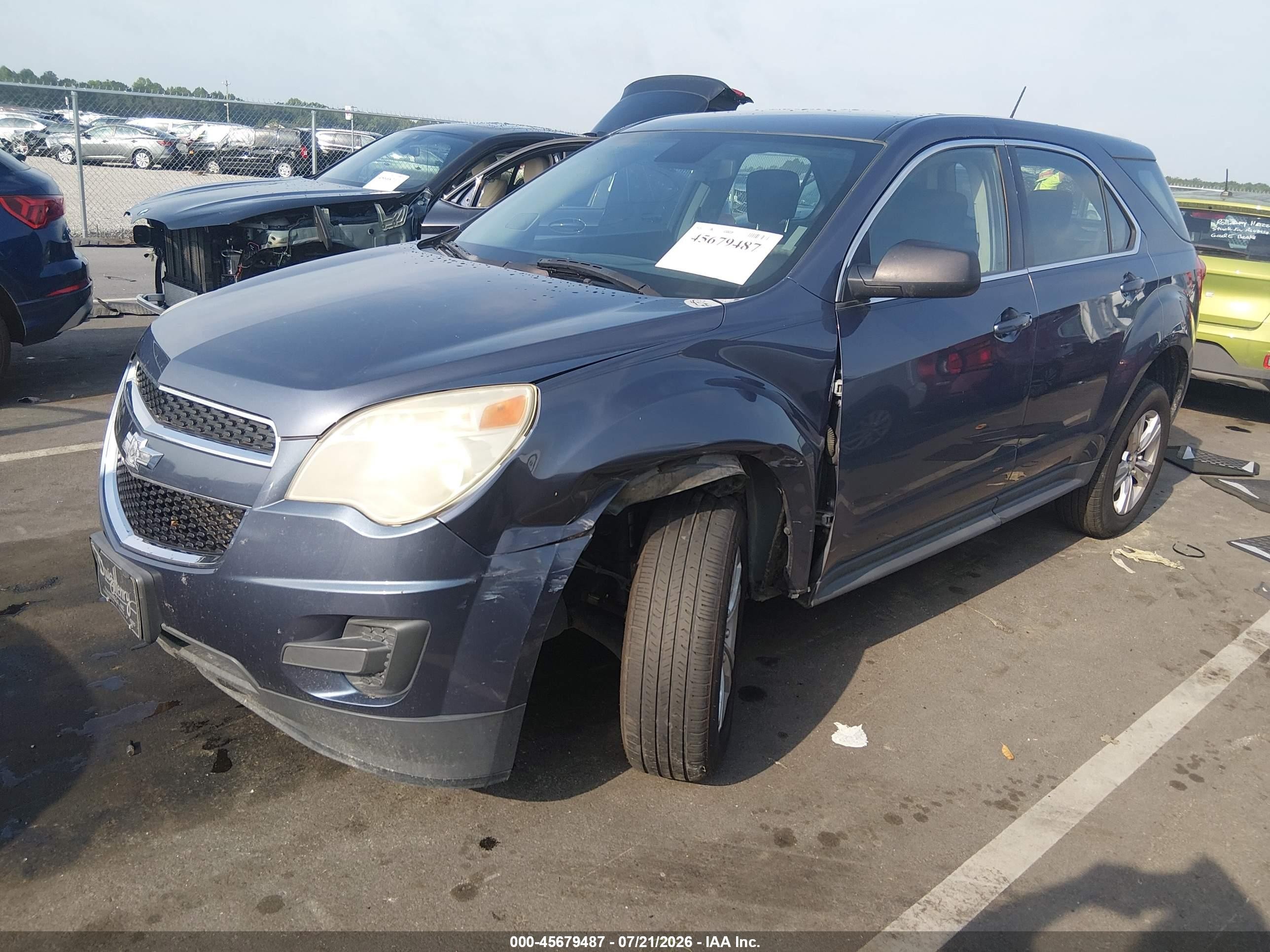 2013 Chevrolet Equinox Ls Blue vin: 2GNALBEK5D6223382