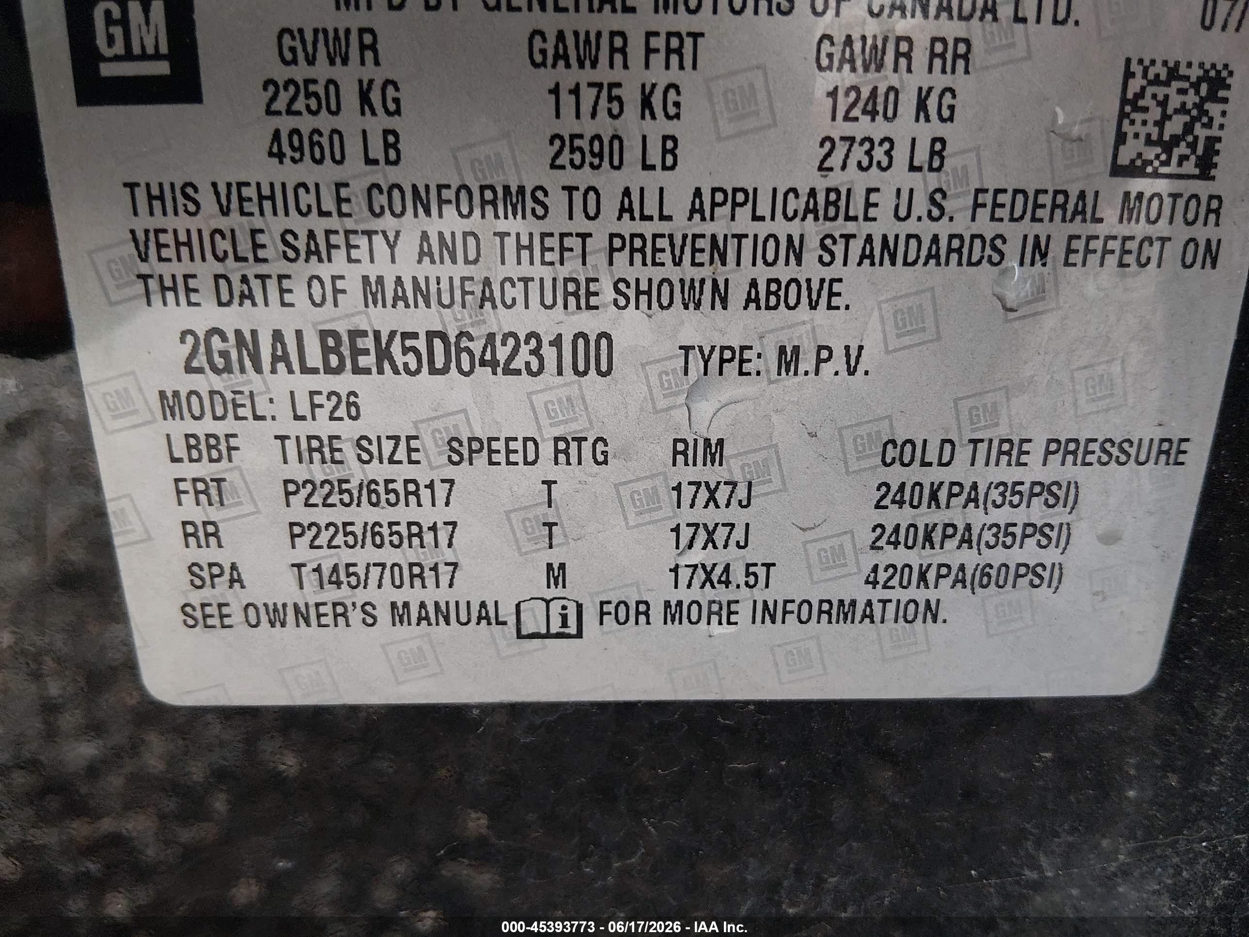 2013 Chevrolet Equinox Ls Черный vin: 2GNALBEK5D6423100