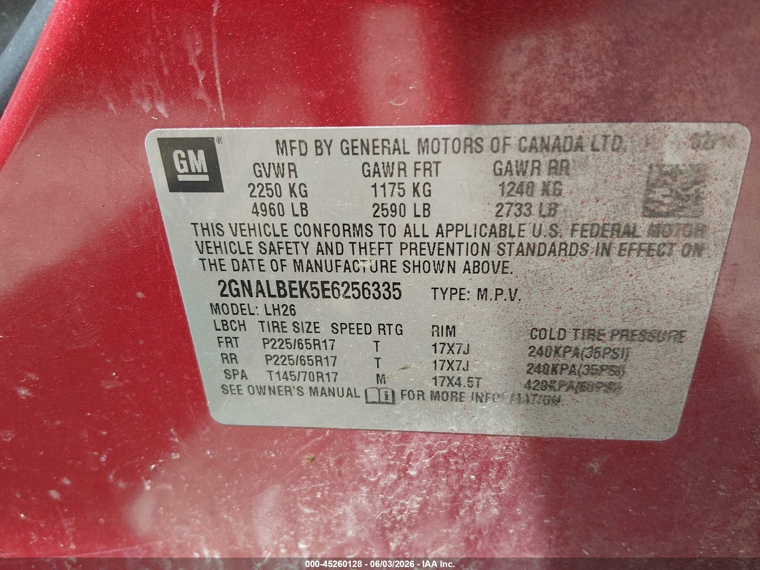 2014 Chevrolet Equinox 1lt Red vin: 2GNALBEK5E6256335