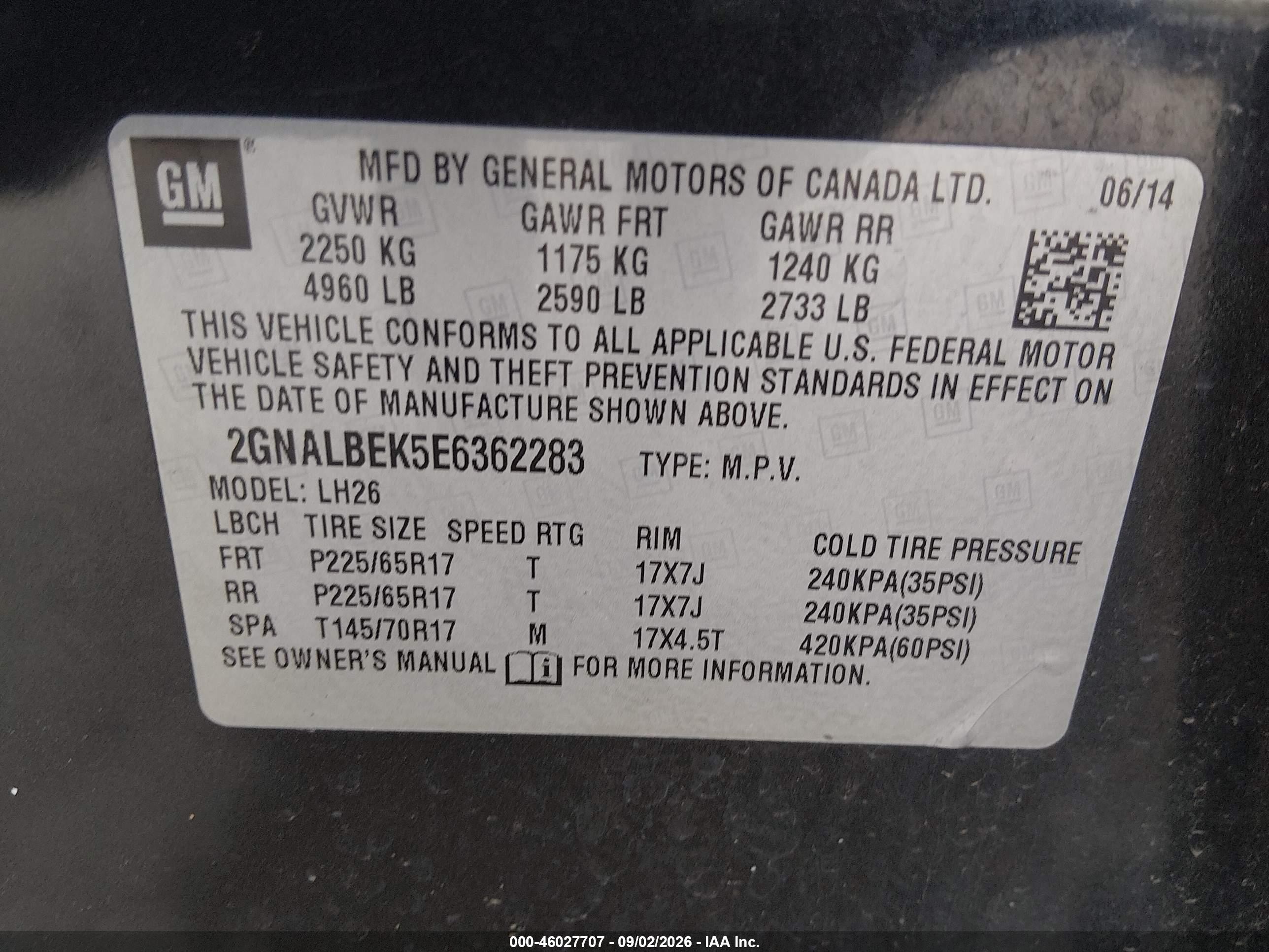 2014 Chevrolet Equinox 1lt Beige vin: 2GNALBEK5E6362283