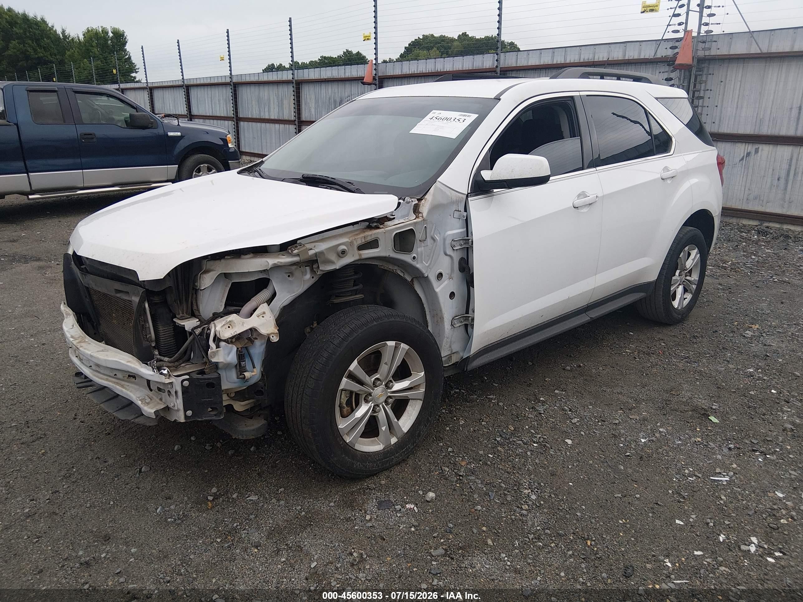 2015 Chevrolet Equinox Lt White vin: 2GNALBEK5F1102433