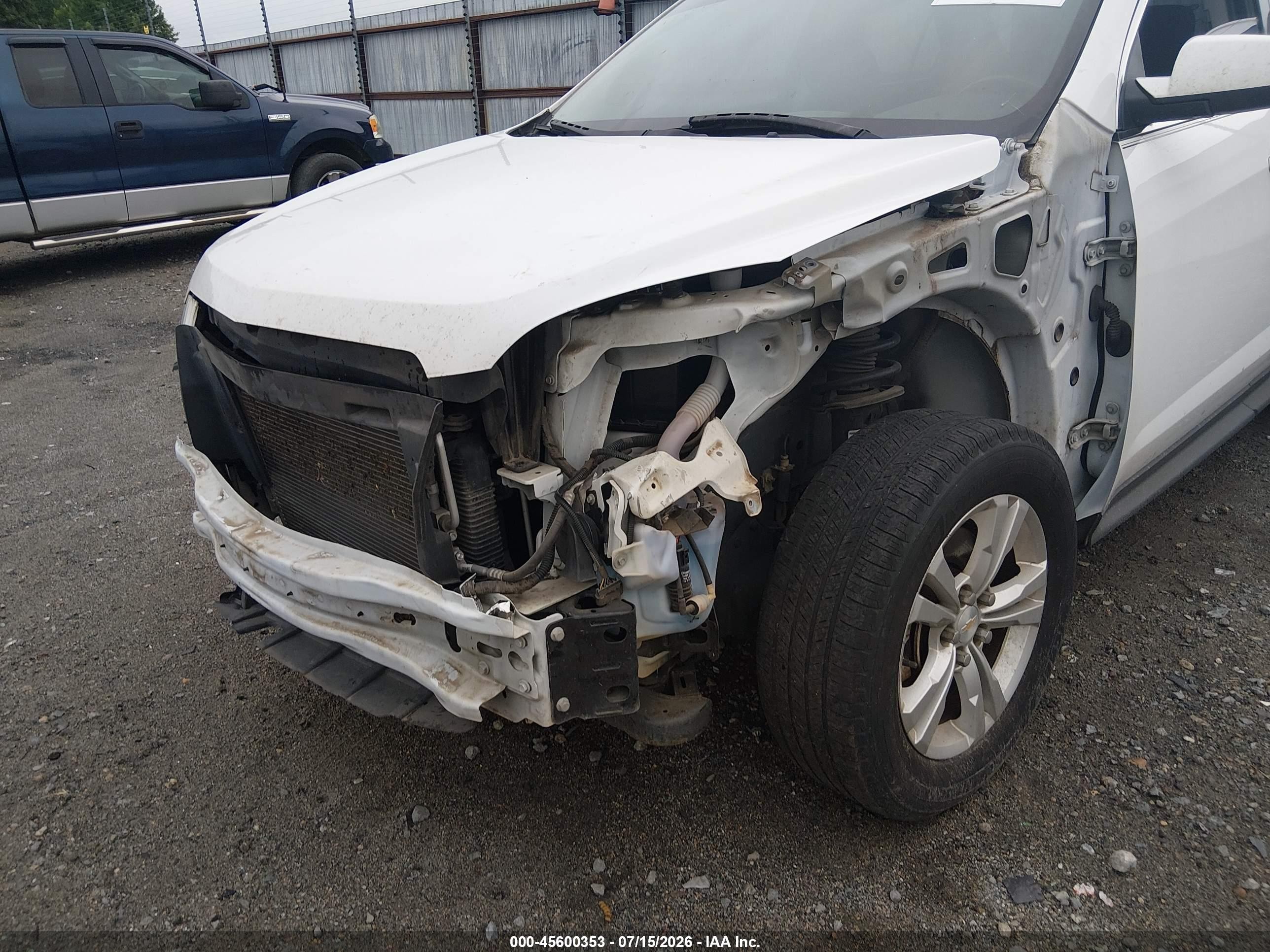 2015 Chevrolet Equinox Lt White vin: 2GNALBEK5F1102433