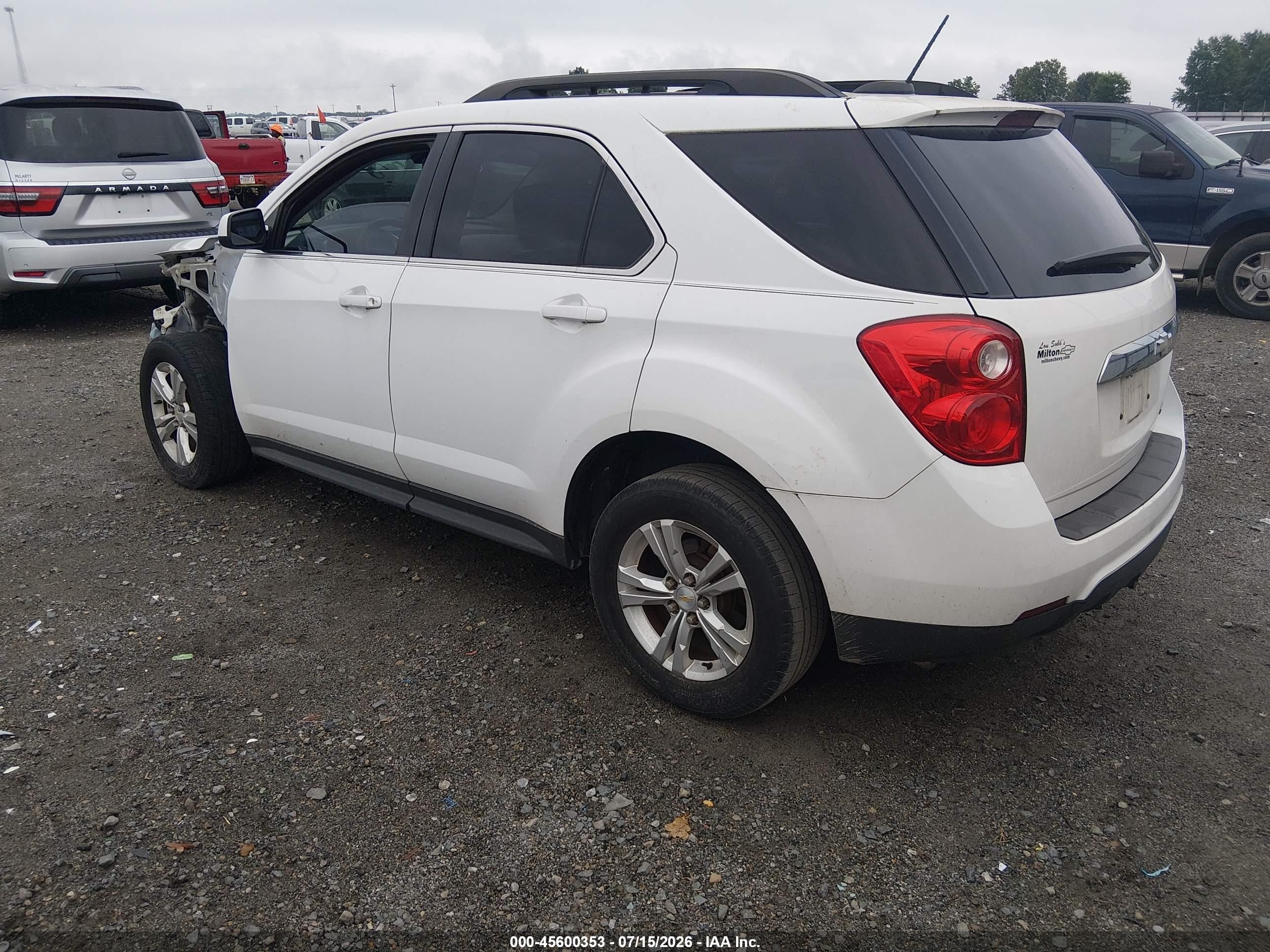 2015 Chevrolet Equinox Lt White vin: 2GNALBEK5F1102433