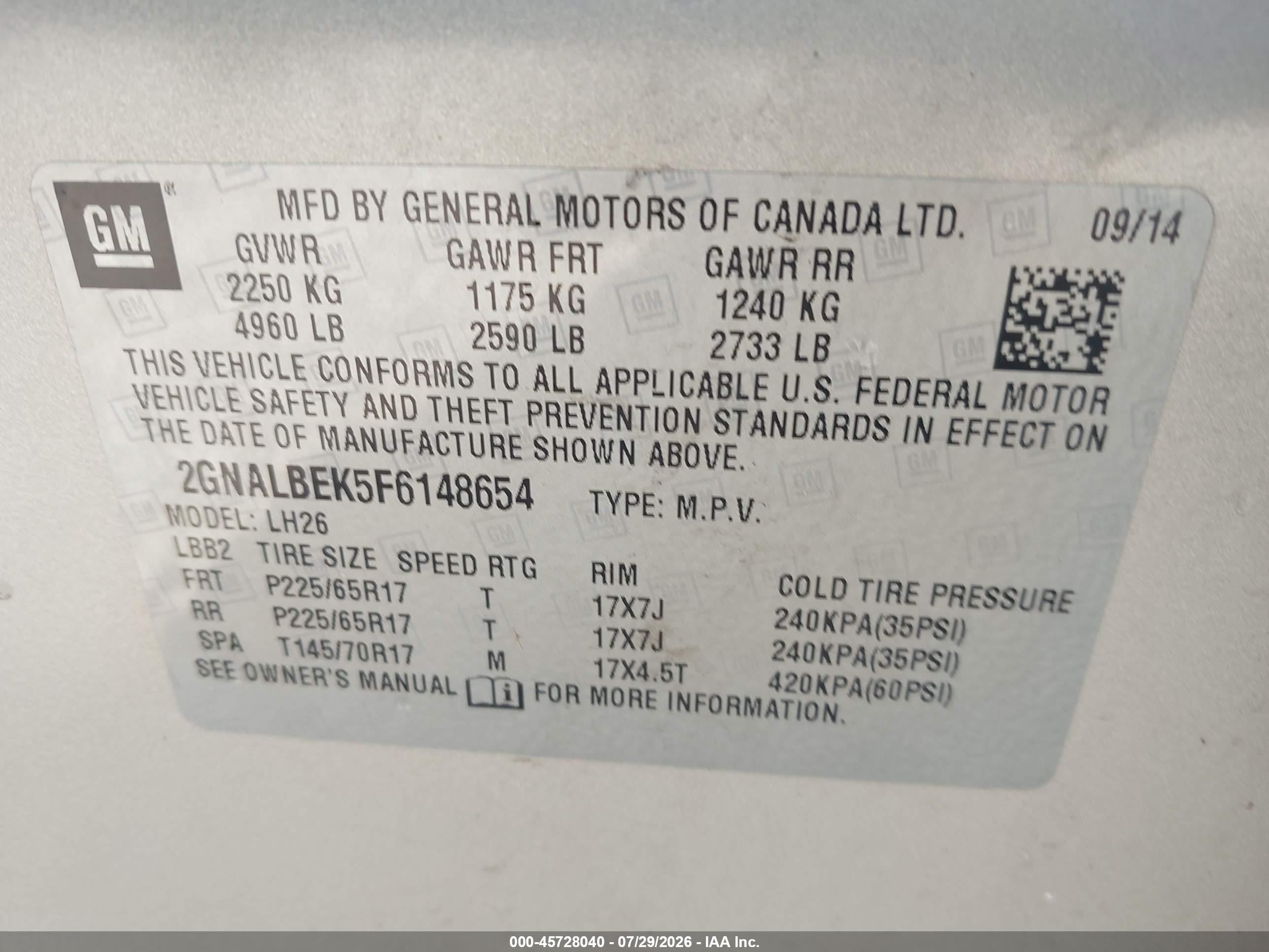 2015 Chevrolet Equinox Lt Beige vin: 2GNALBEK5F6148654