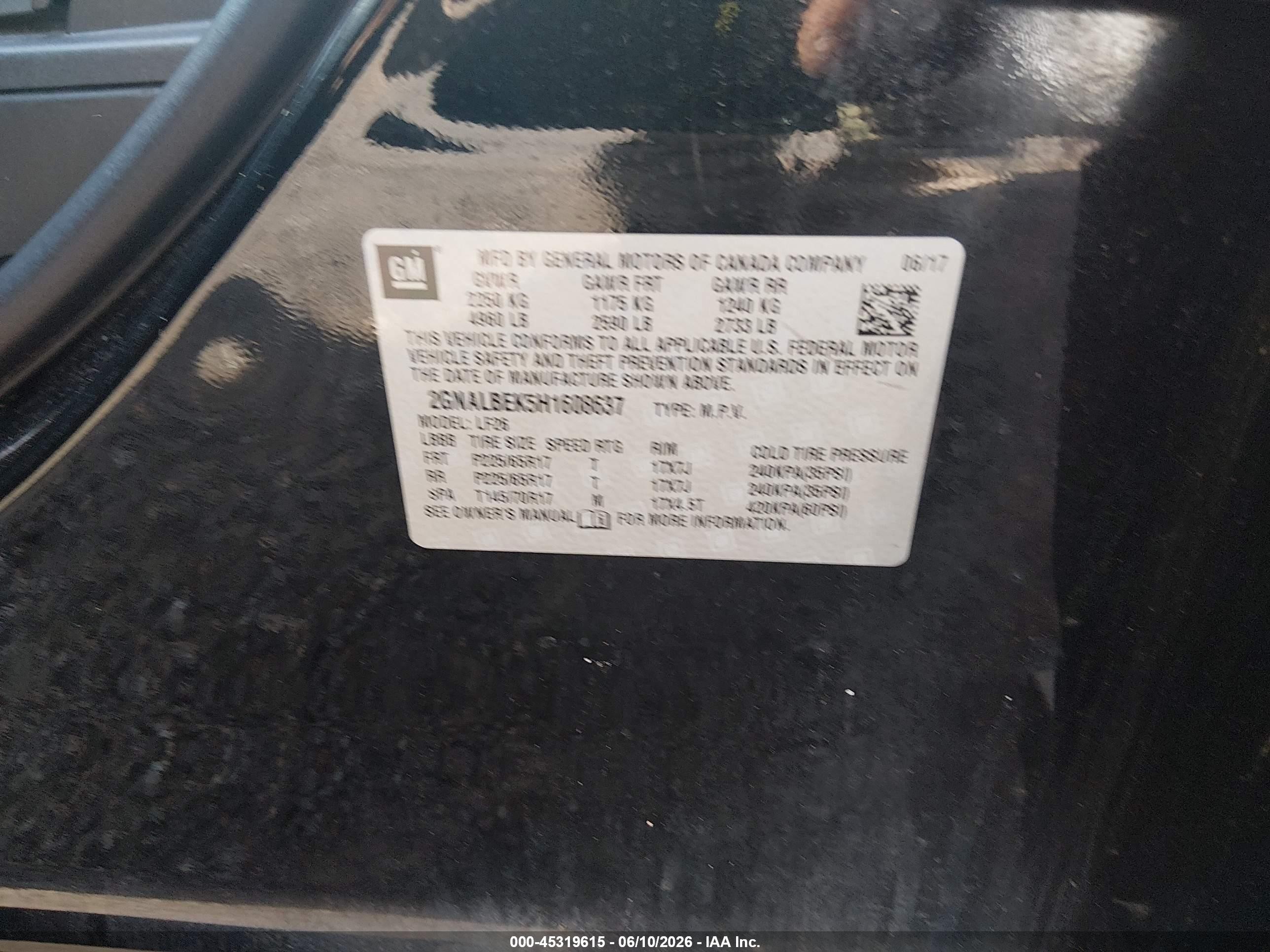 2017 Chevrolet Equinox Ls Black vin: 2GNALBEK5H1608637