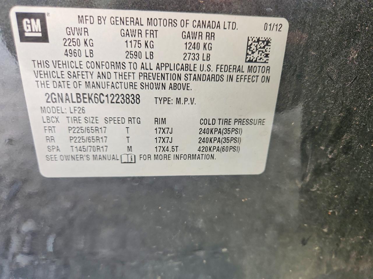 2012 Chevrolet Equinox Ls Gray vin: 2GNALBEK6C1223838