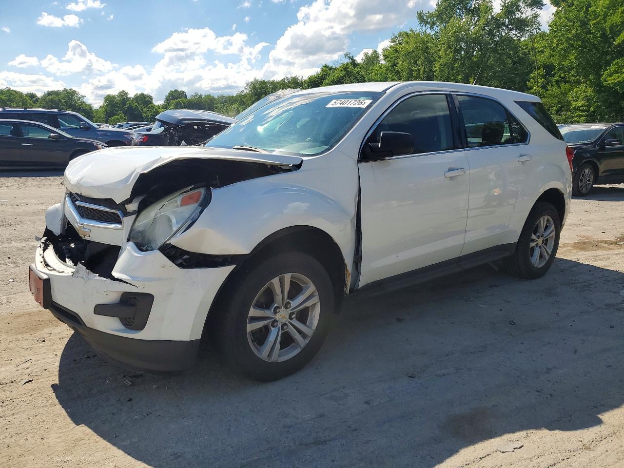 2012 Chevrolet Equinox Ls White vin: 2GNALBEK6C1281478