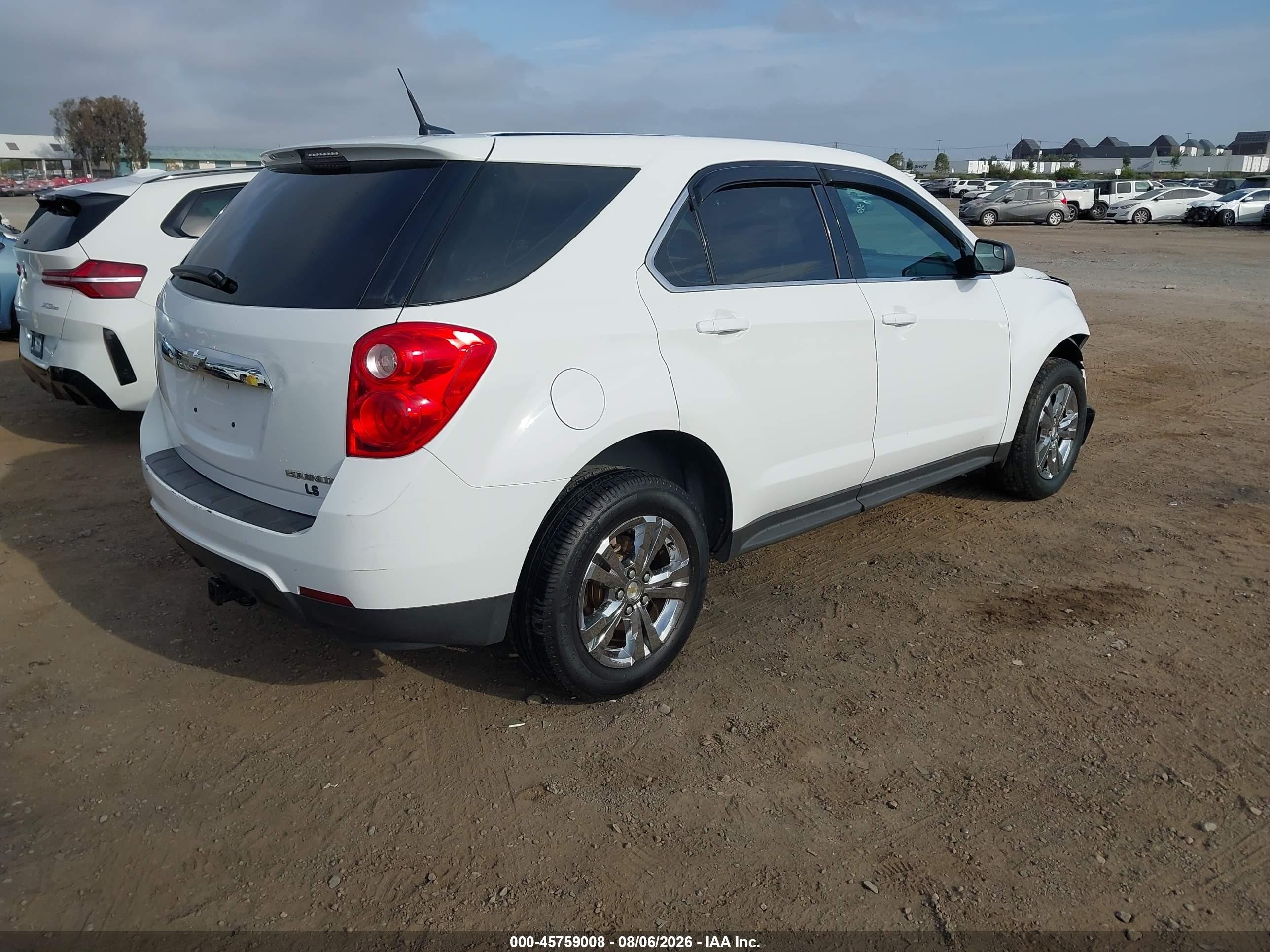 2012 Chevrolet Equinox Ls White vin: 2GNALBEK6C6120745