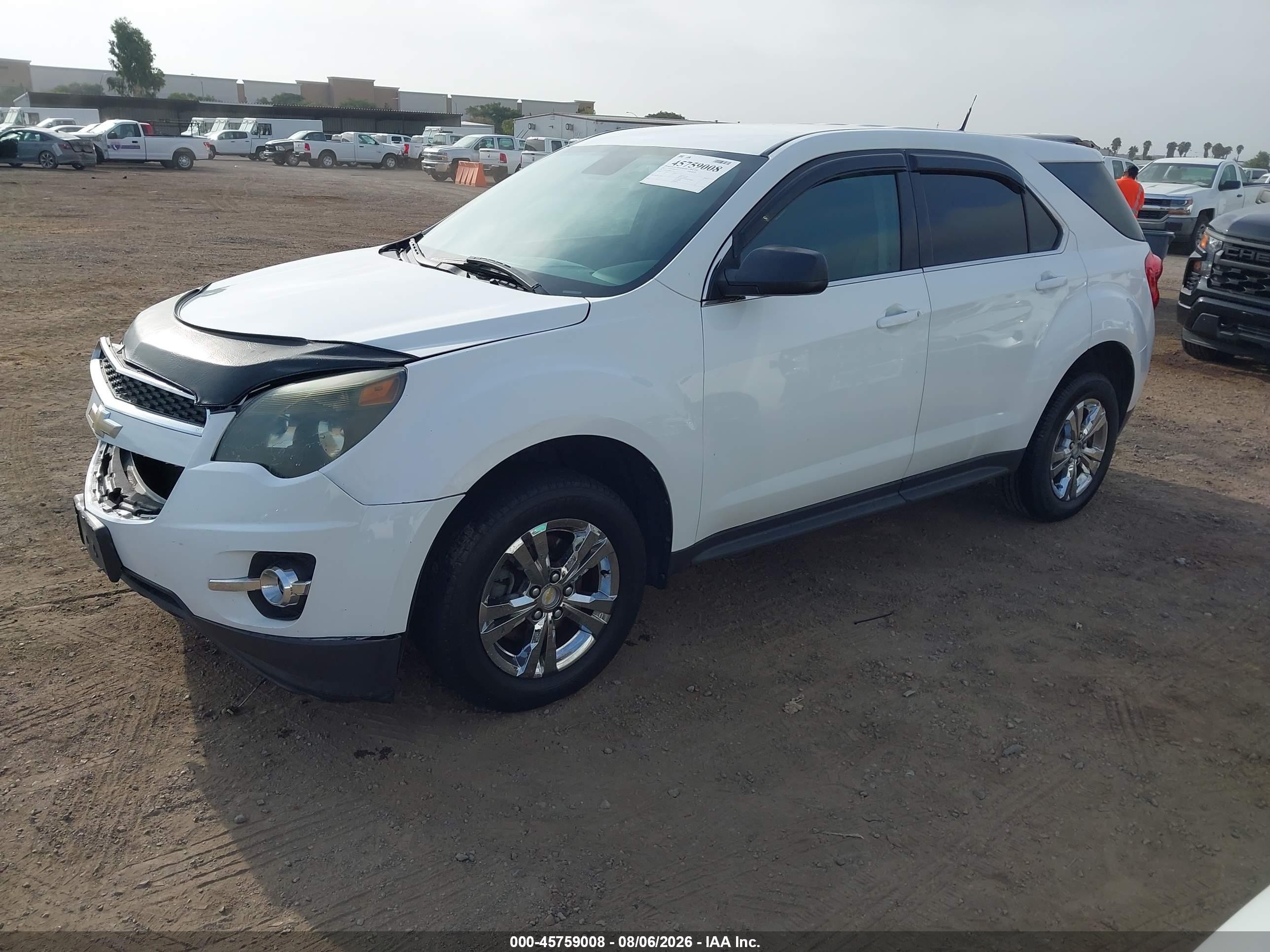 2012 Chevrolet Equinox Ls White vin: 2GNALBEK6C6120745