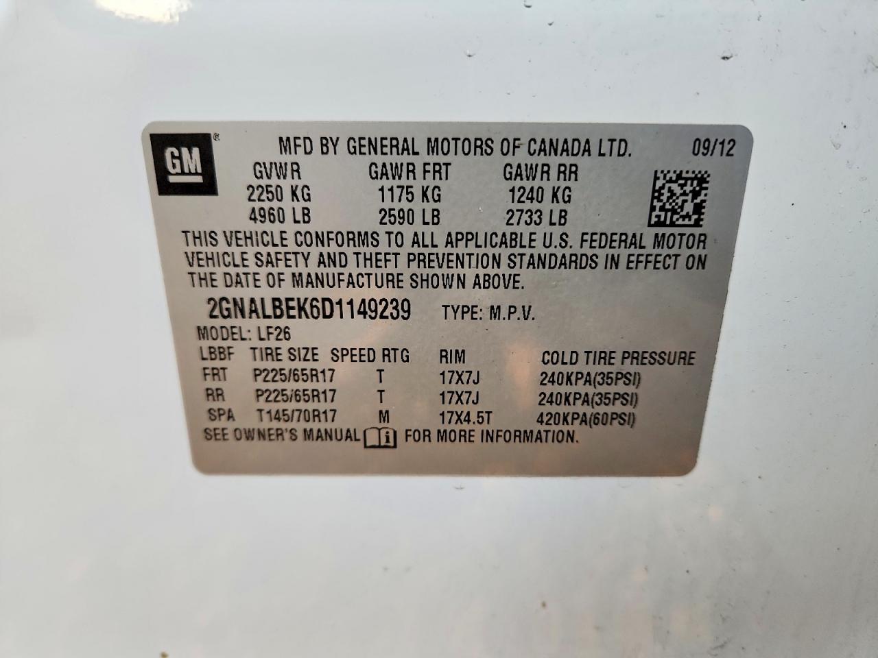 2013 Chevrolet Equinox Ls Белый vin: 2GNALBEK6D1149239