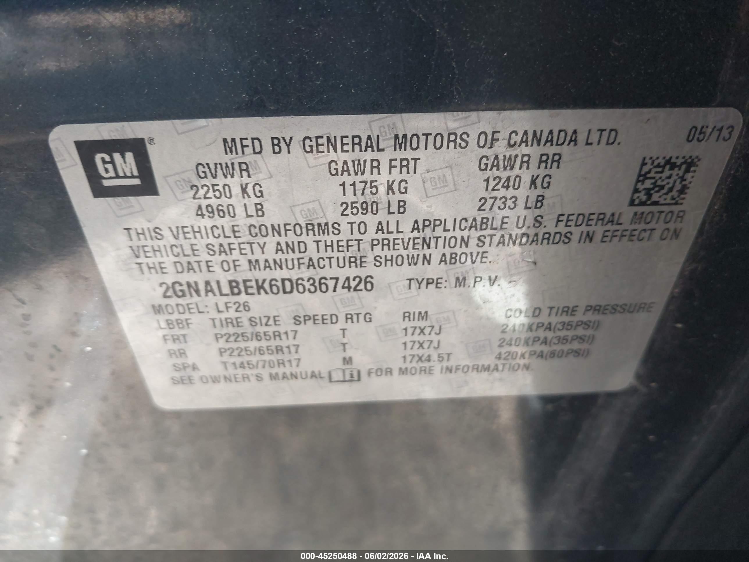 2013 Chevrolet Equinox Ls Gray vin: 2GNALBEK6D6367426