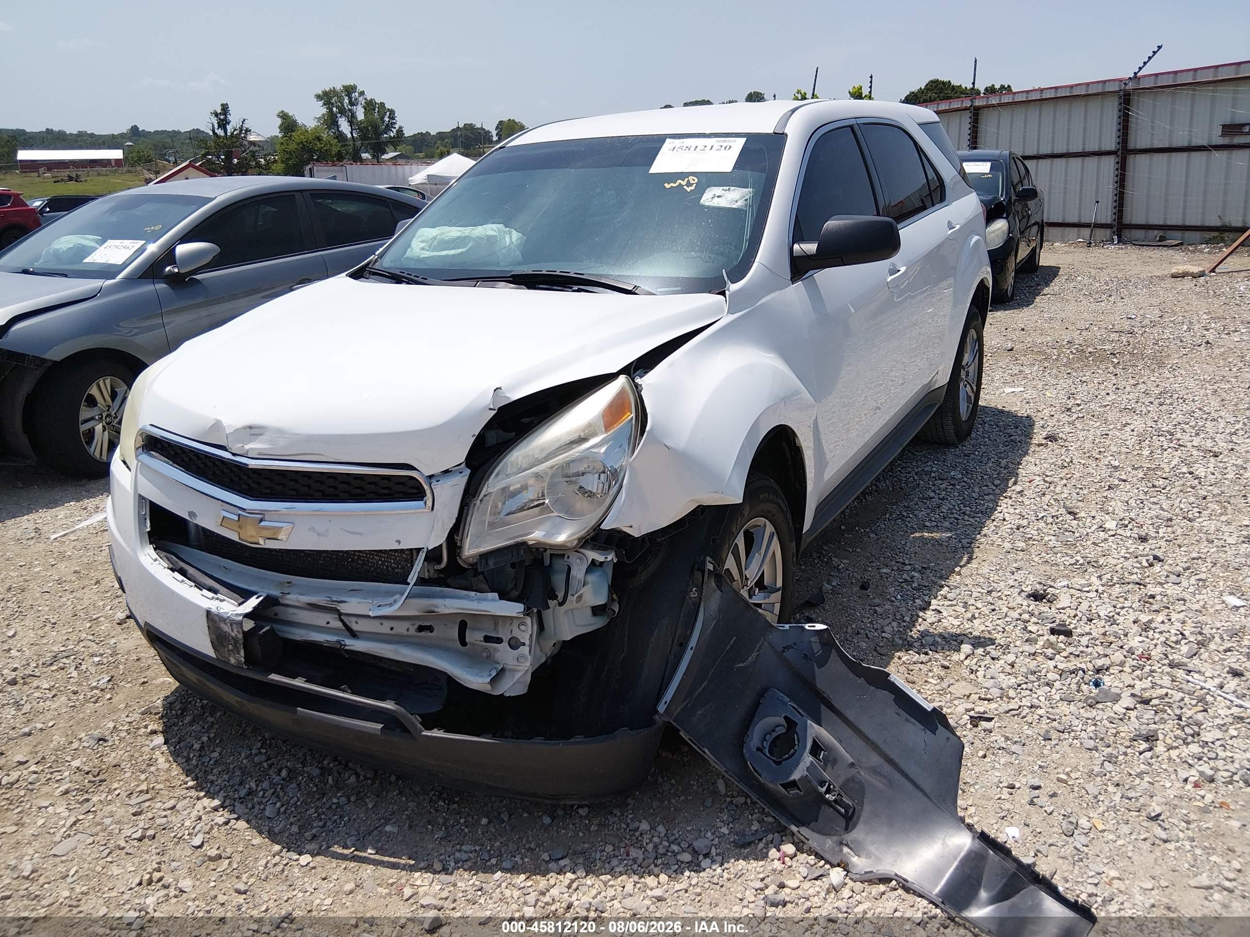 2013 Chevrolet Equinox Ls Белый vin: 2GNALBEK6D6411392