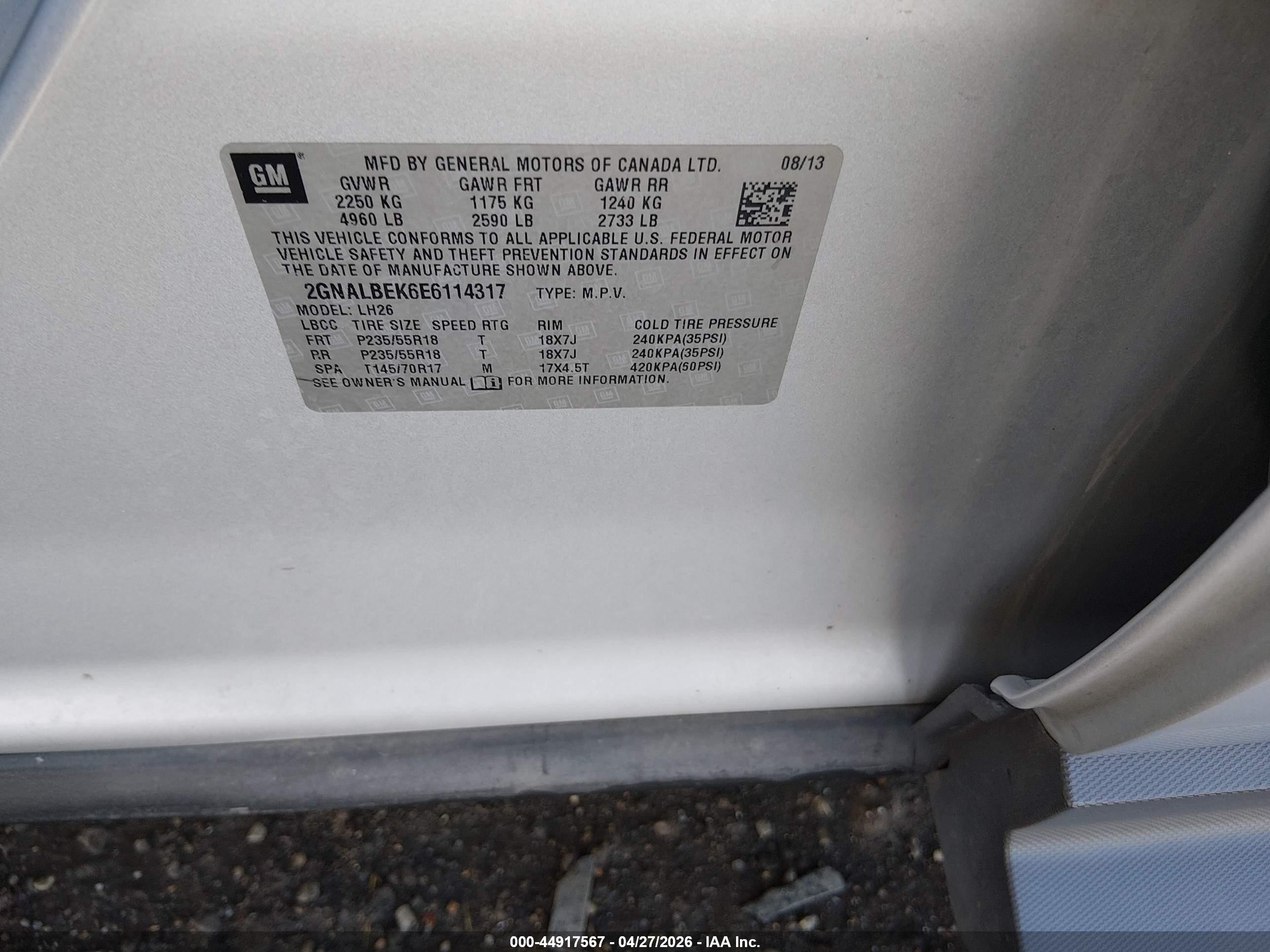 2014 Chevrolet Equinox 1lt Silver vin: 2GNALBEK6E6114317
