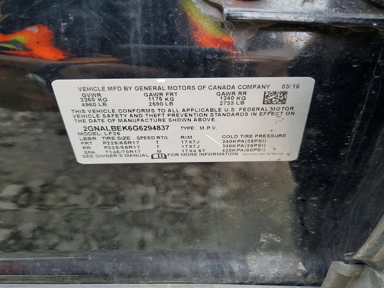 2016 Chevrolet Equinox Ls Черный vin: 2GNALBEK6G6294837