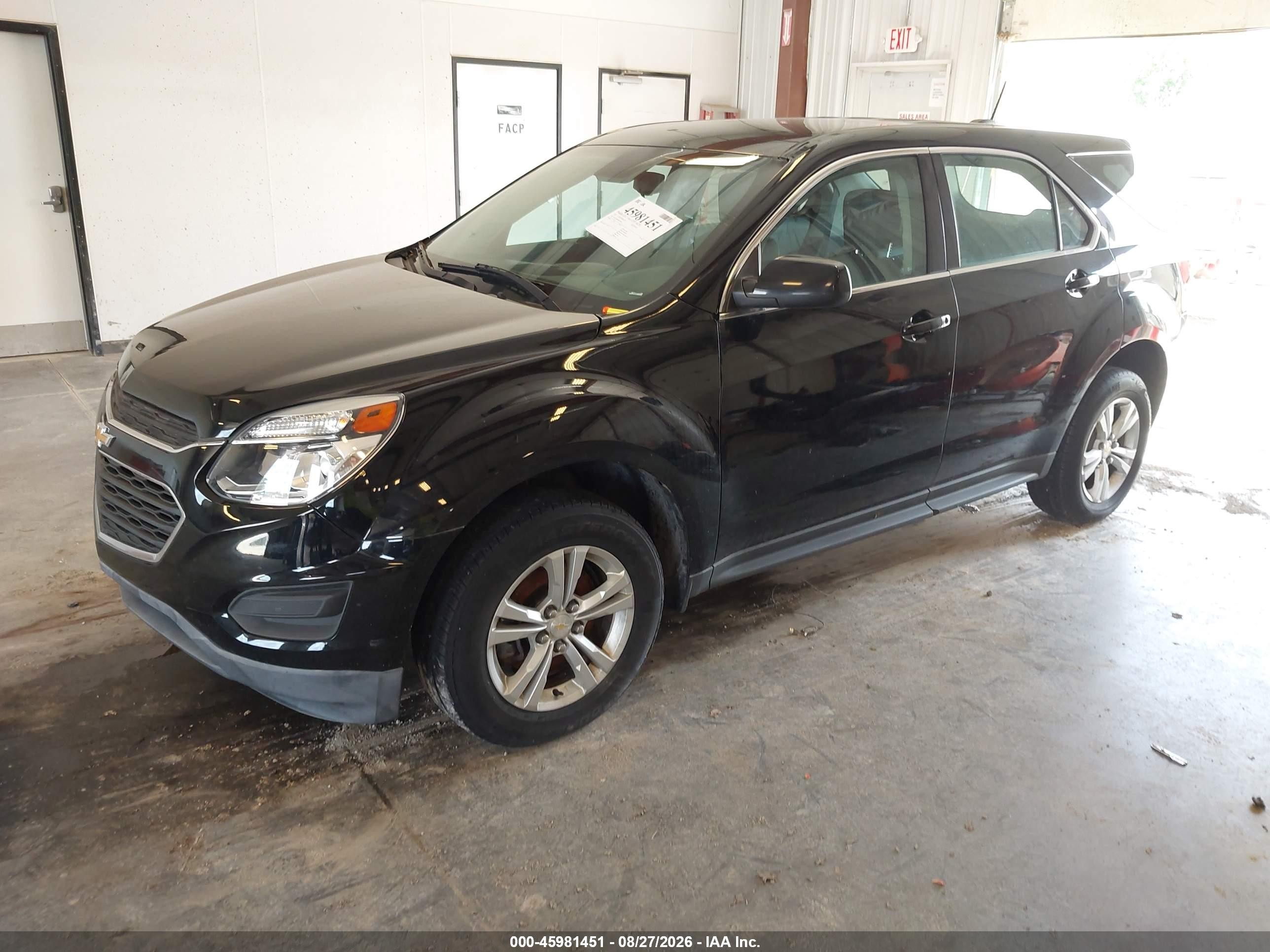 2017 Chevrolet Equinox Ls Black vin: 2GNALBEK6H1589919