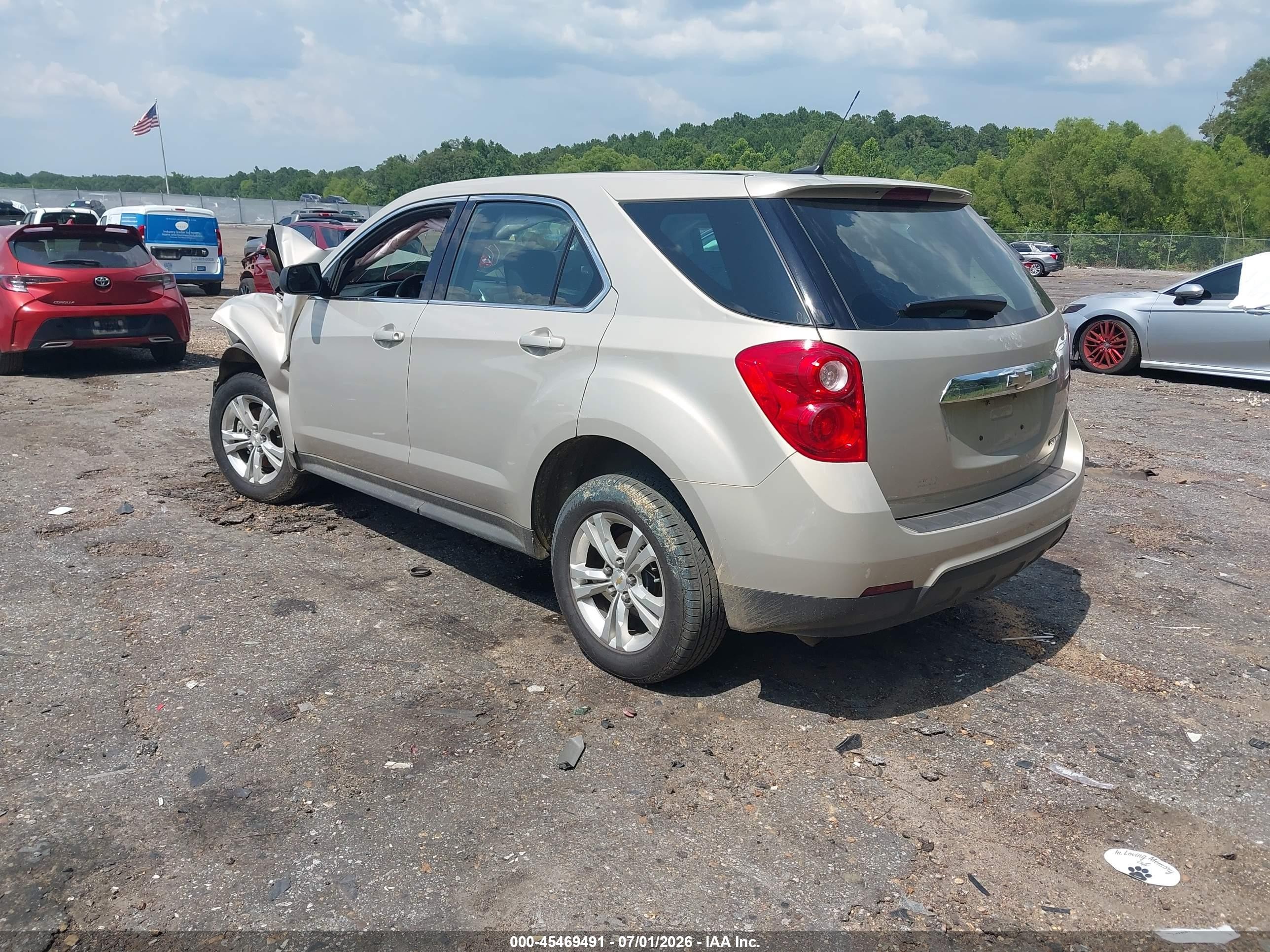 2012 Chevrolet Equinox Ls Золотой vin: 2GNALBEK7C1273583
