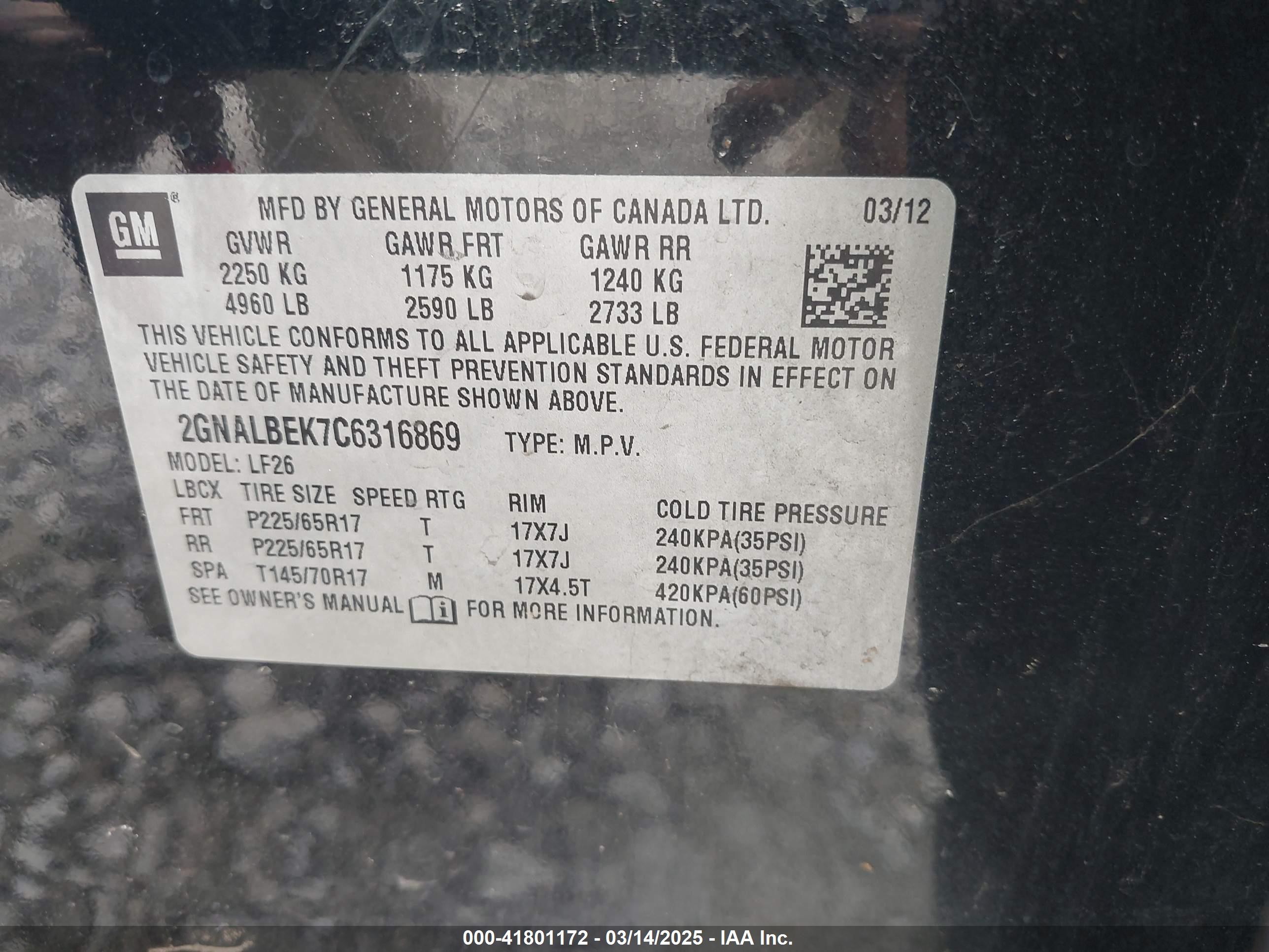 2012 Chevrolet Equinox Ls Black vin: 2GNALBEK7C6316869