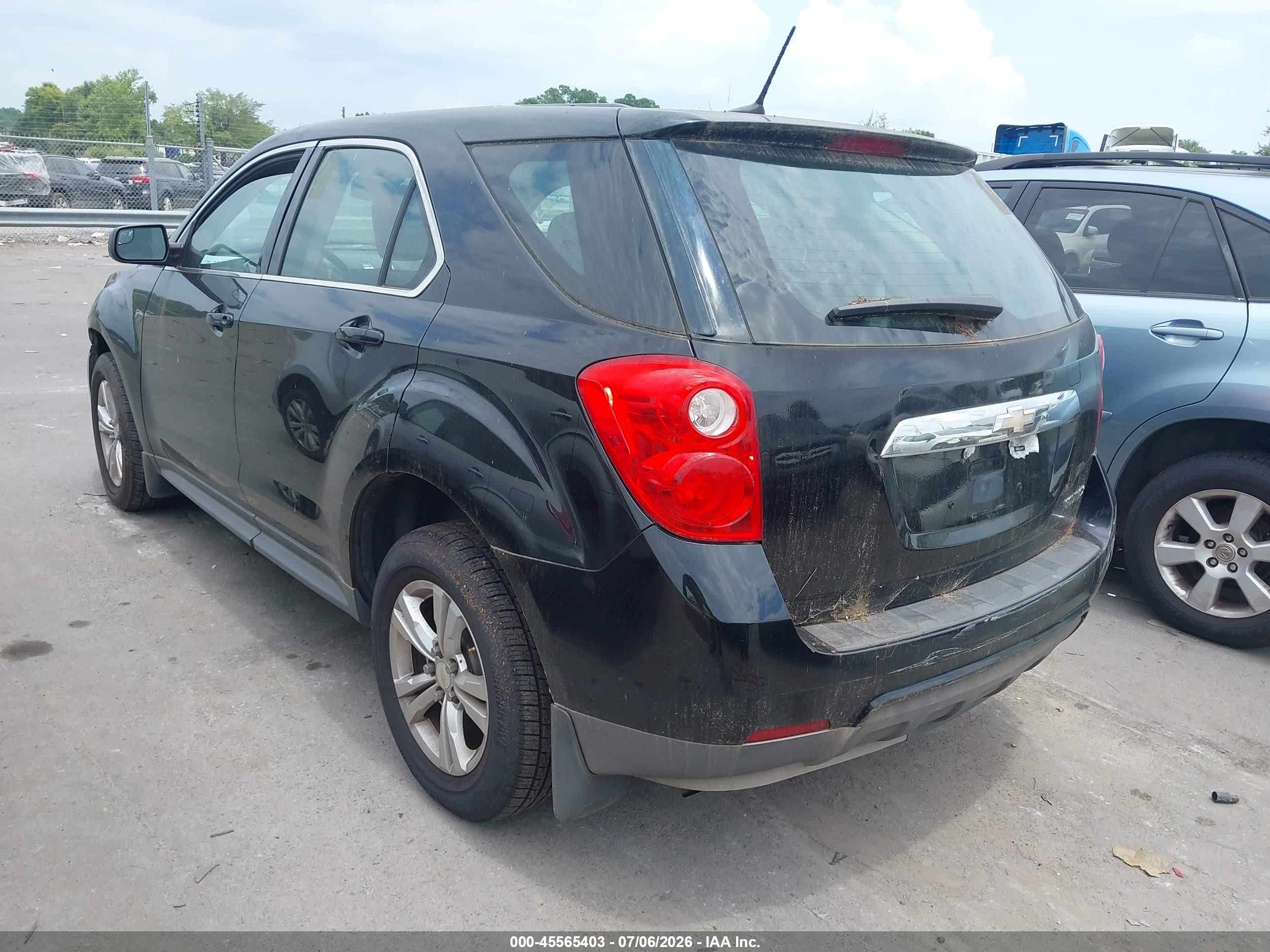 2013 Chevrolet Equinox Ls Black vin: 2GNALBEK7D1118193