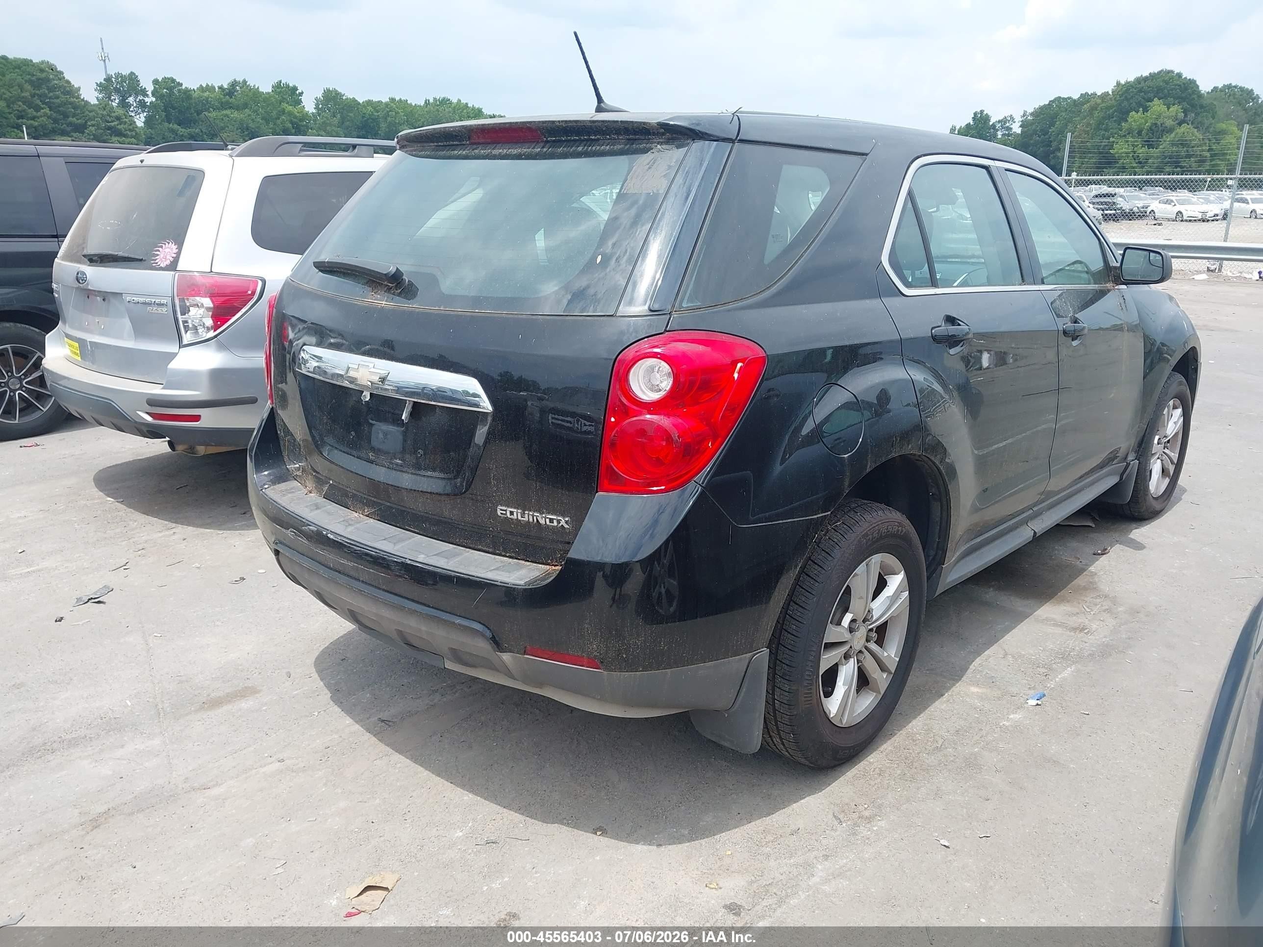 2013 Chevrolet Equinox Ls Black vin: 2GNALBEK7D1118193