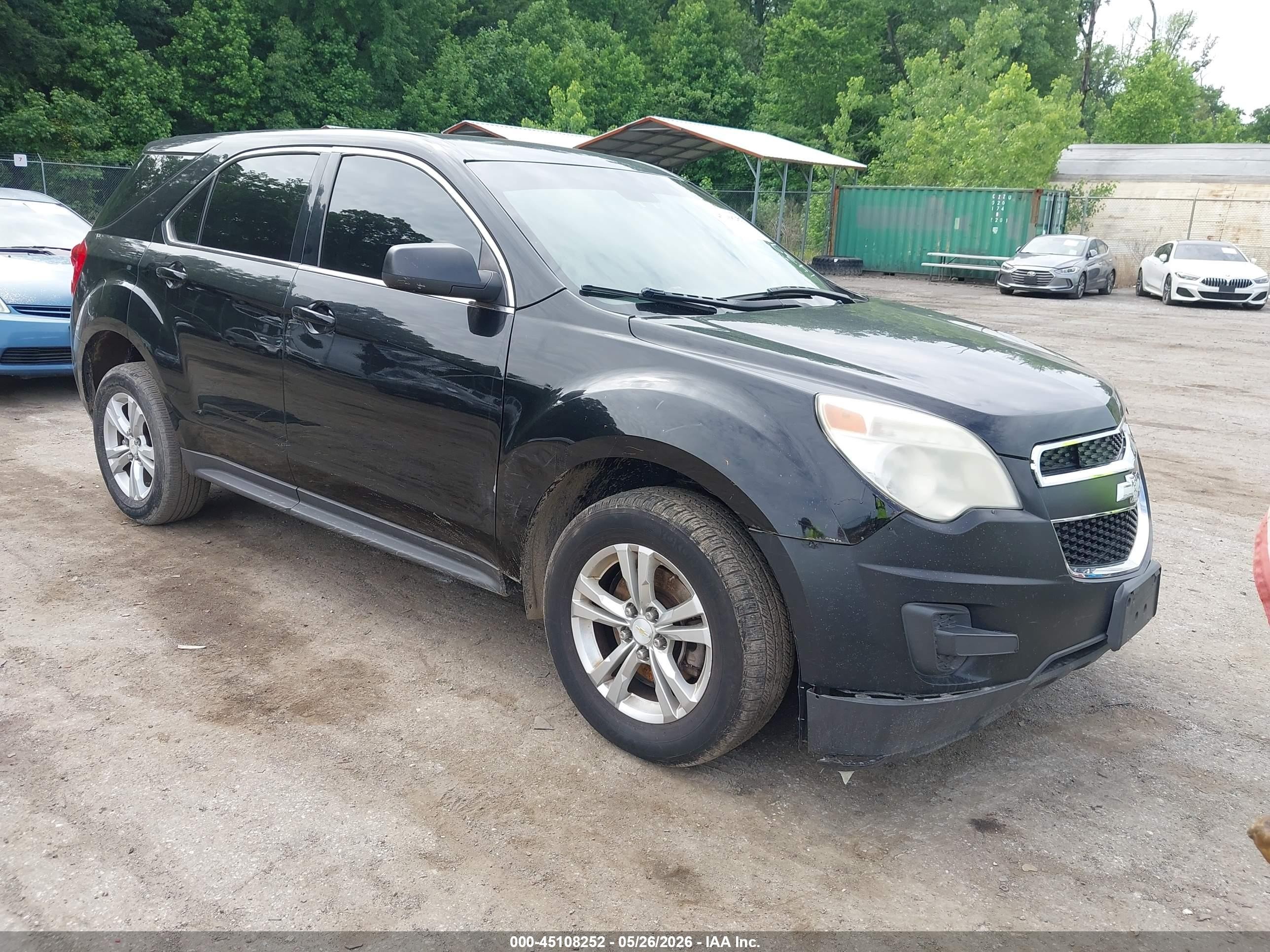 2013 Chevrolet Equinox Ls Black vin: 2GNALBEK7D1143935