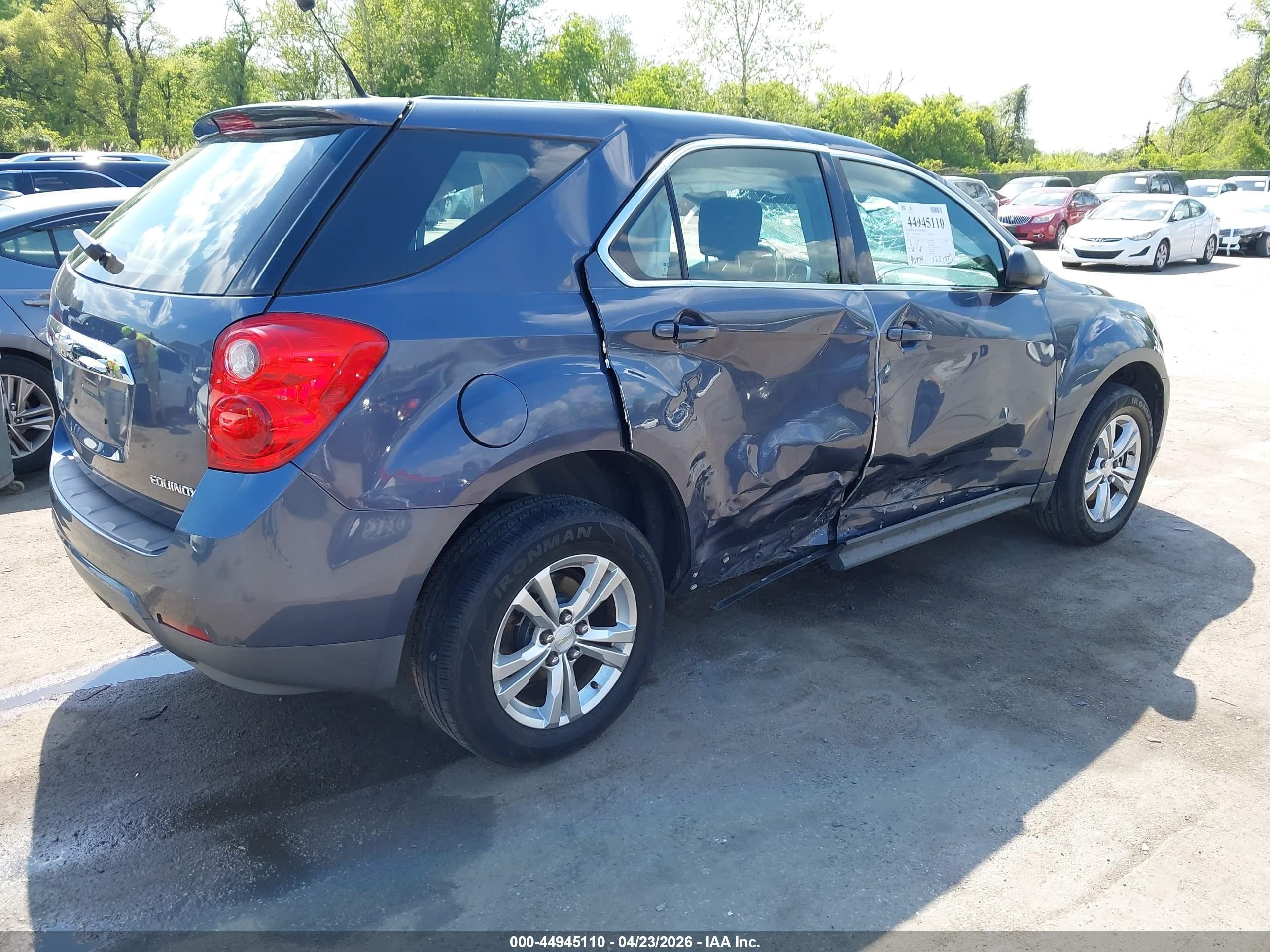 2013 Chevrolet Equinox Ls Blue vin: 2GNALBEK7D6145011