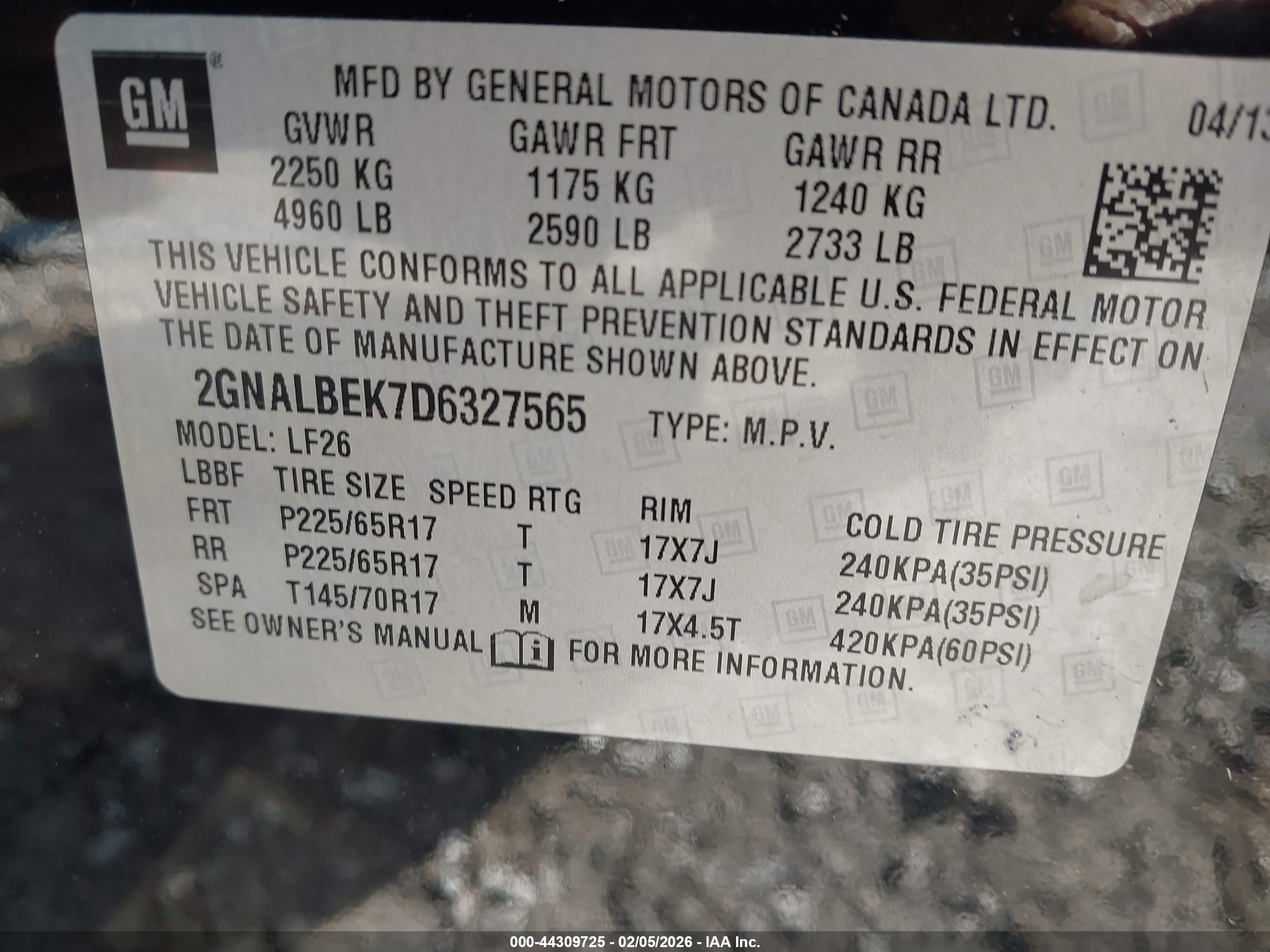 2013 Chevrolet Equinox Ls Black vin: 2GNALBEK7D6327565