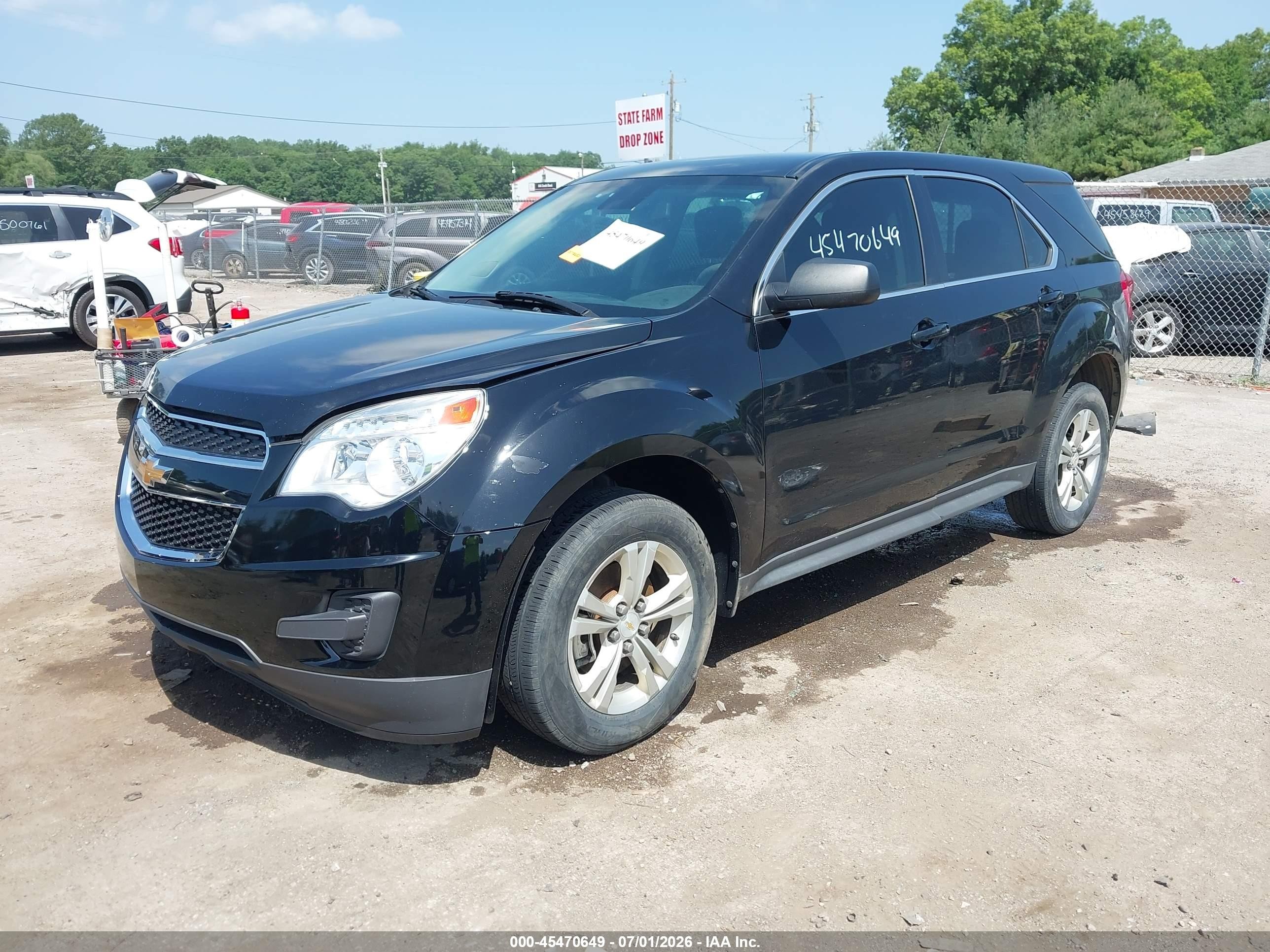 2013 Chevrolet Equinox Ls Black vin: 2GNALBEK7D6380122