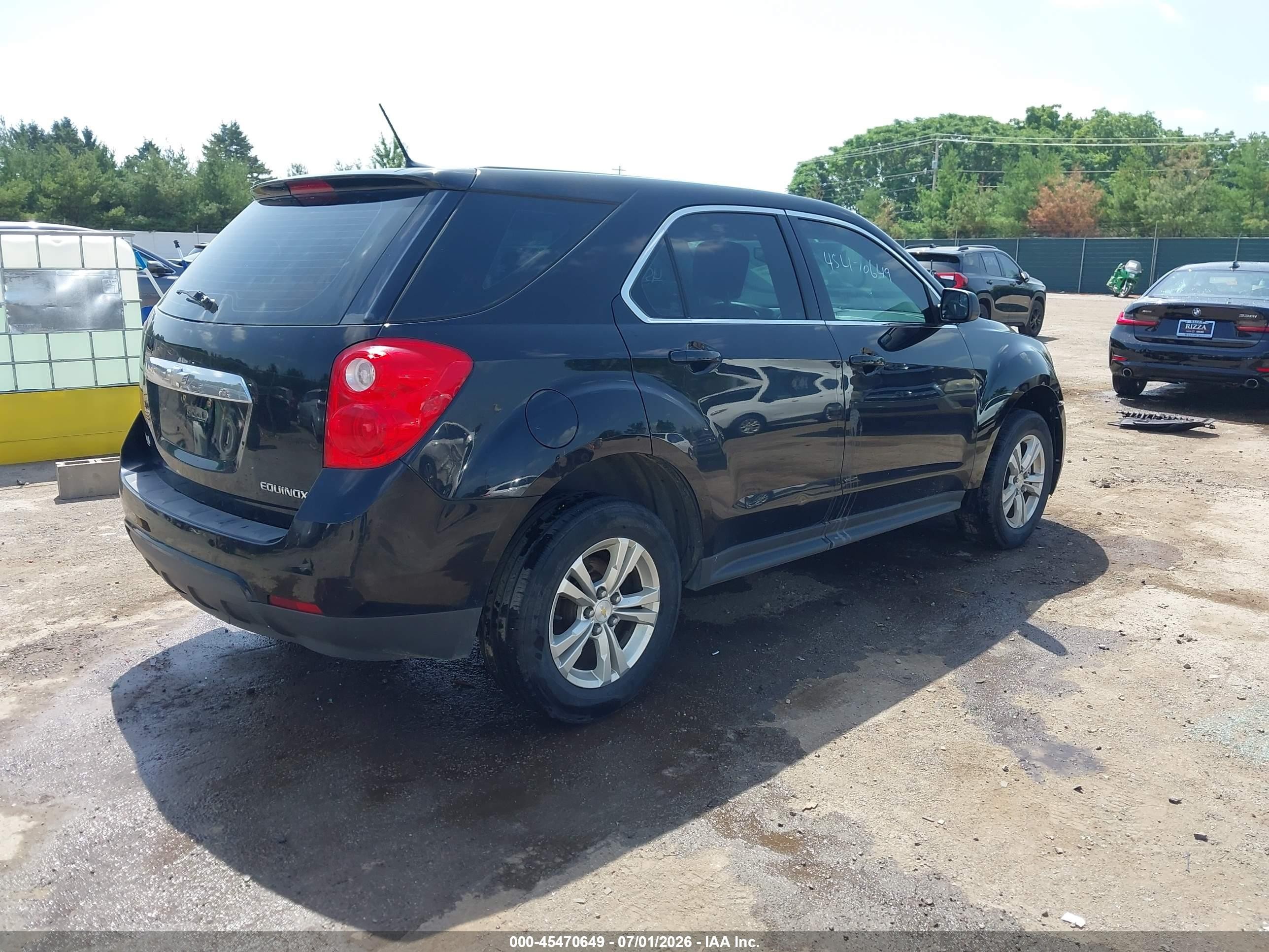 2013 Chevrolet Equinox Ls Black vin: 2GNALBEK7D6380122
