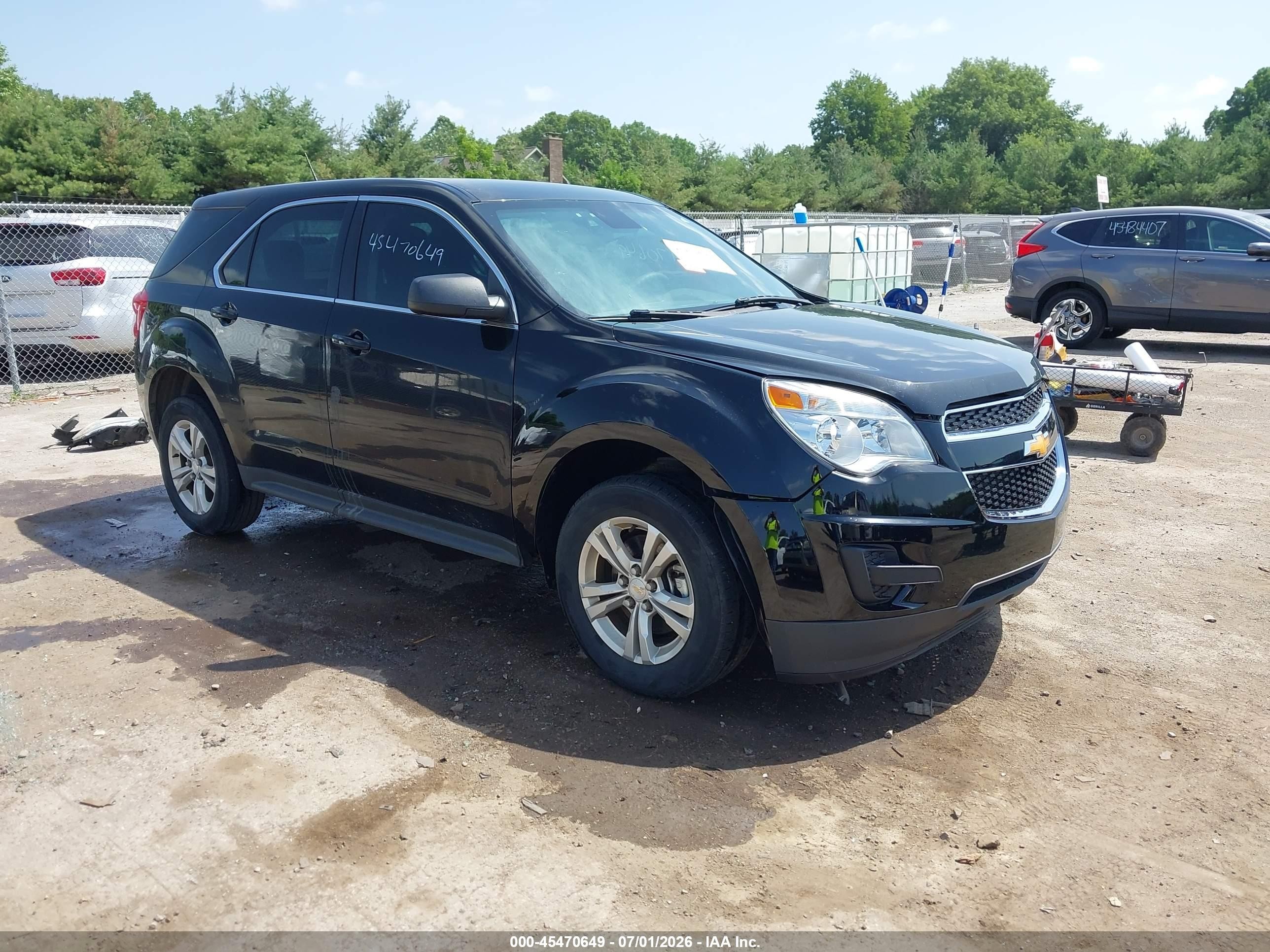 2013 Chevrolet Equinox Ls Black vin: 2GNALBEK7D6380122